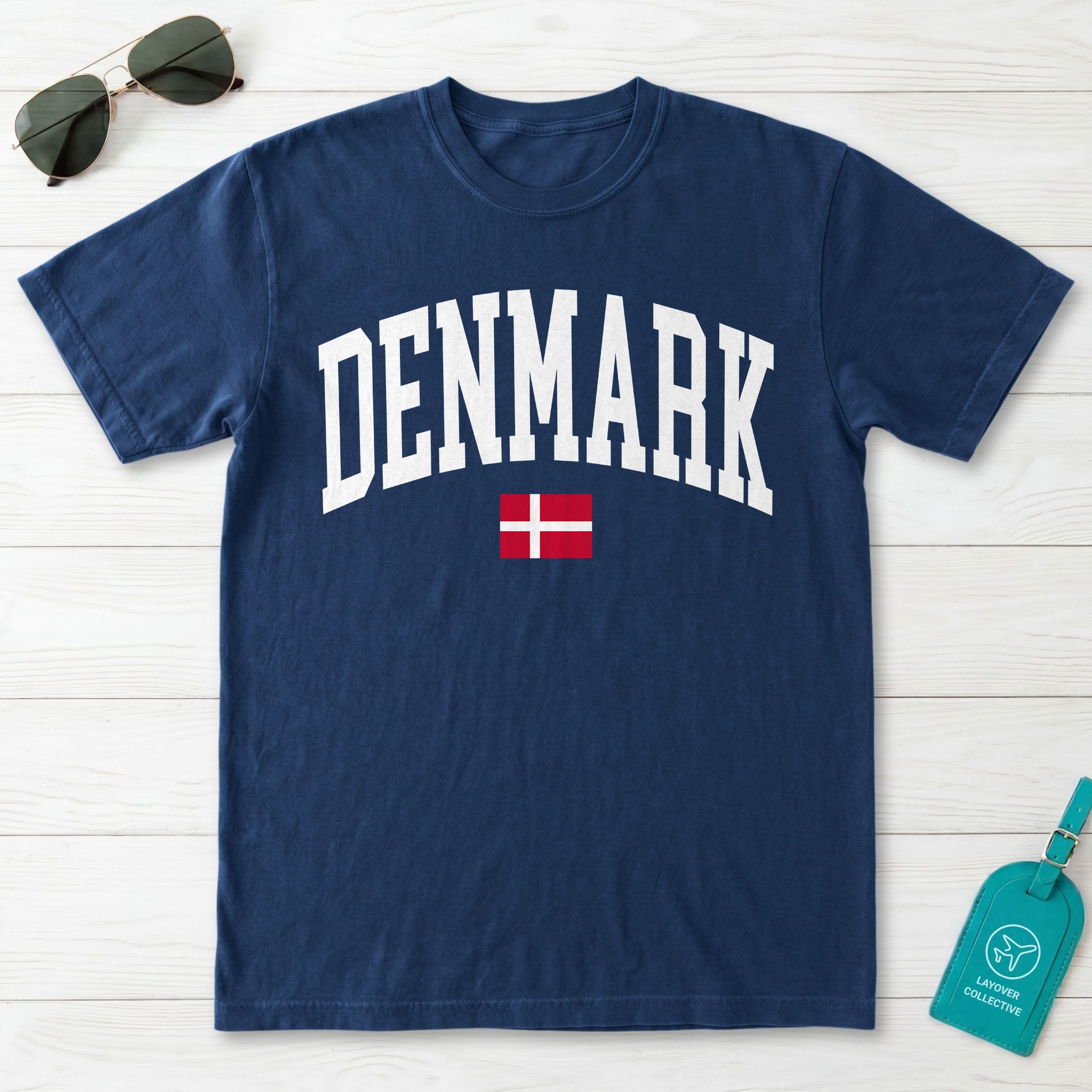 Denmark Collegiate Flag T-Shirt