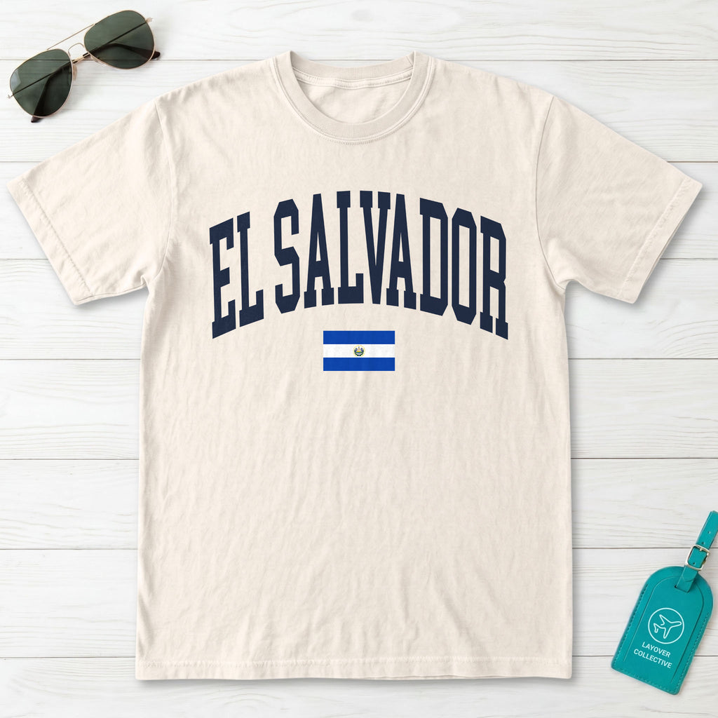 El Salvador Collegiate Flag T-Shirt