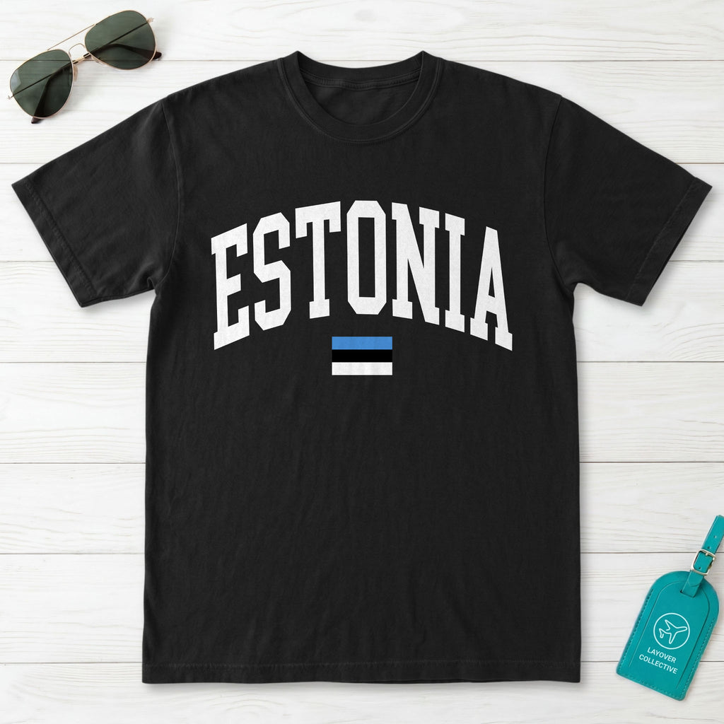 Estonia Collegiate Flag T-Shirt