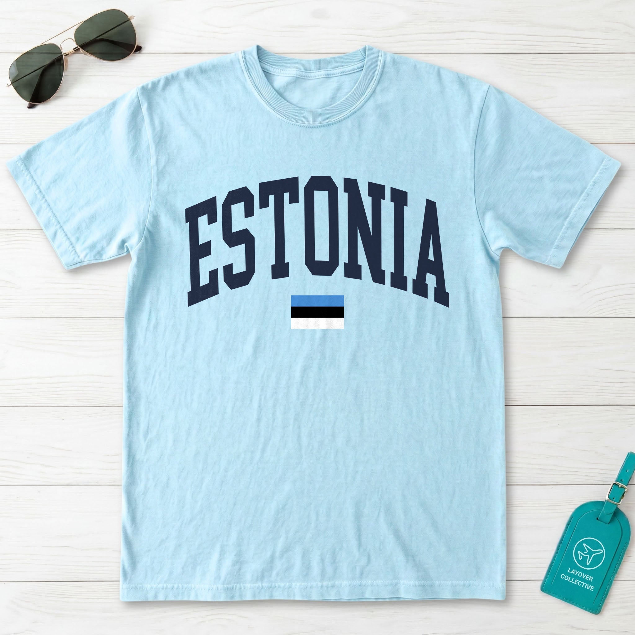 Estonia Collegiate Flag T-Shirt
