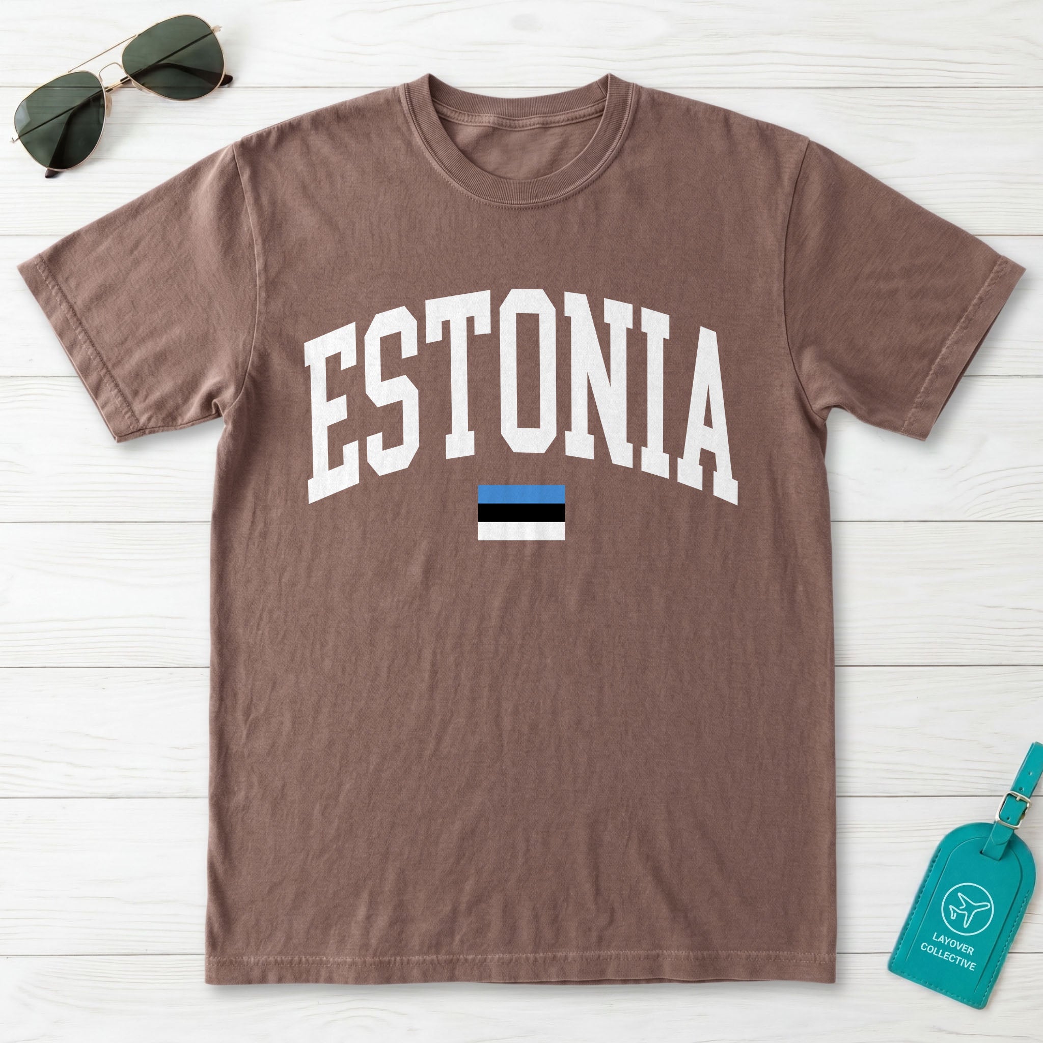 Estonia Collegiate Flag T-Shirt