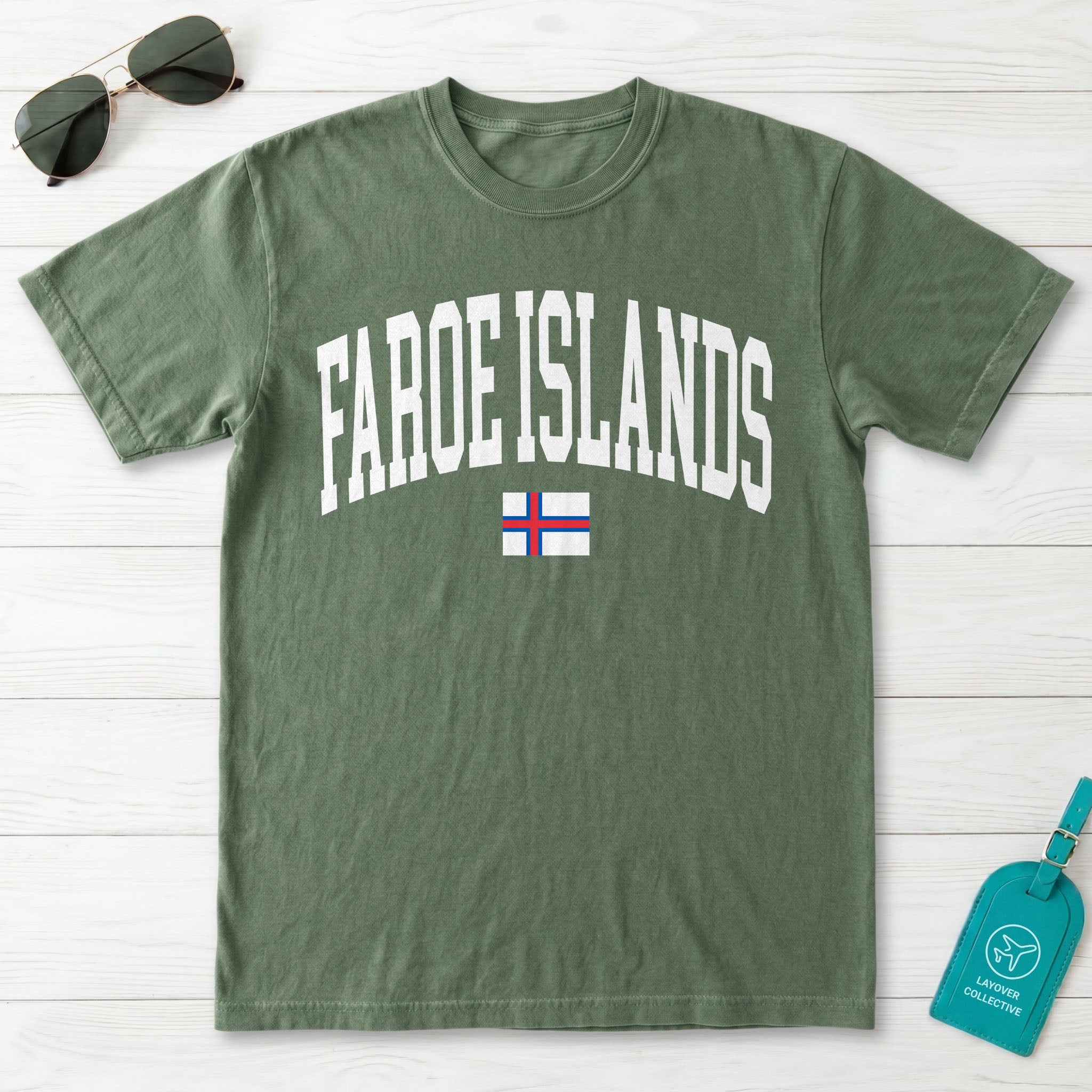Faroe Islands Collegiate Flag T-Shirt
