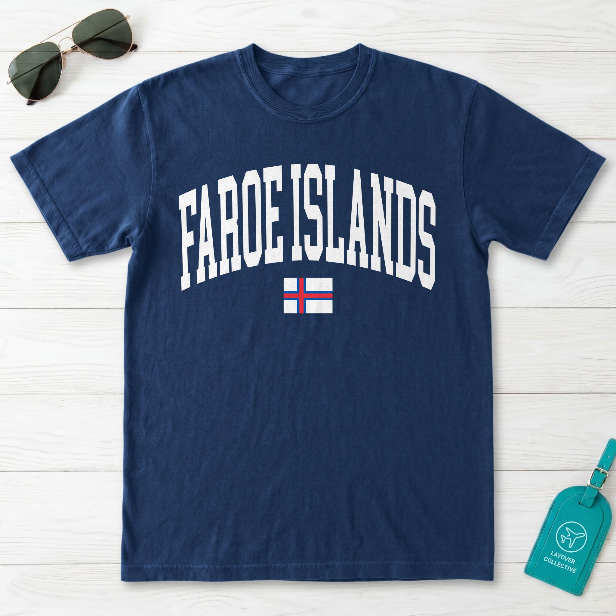 Faroe Islands Collegiate Flag T-Shirt