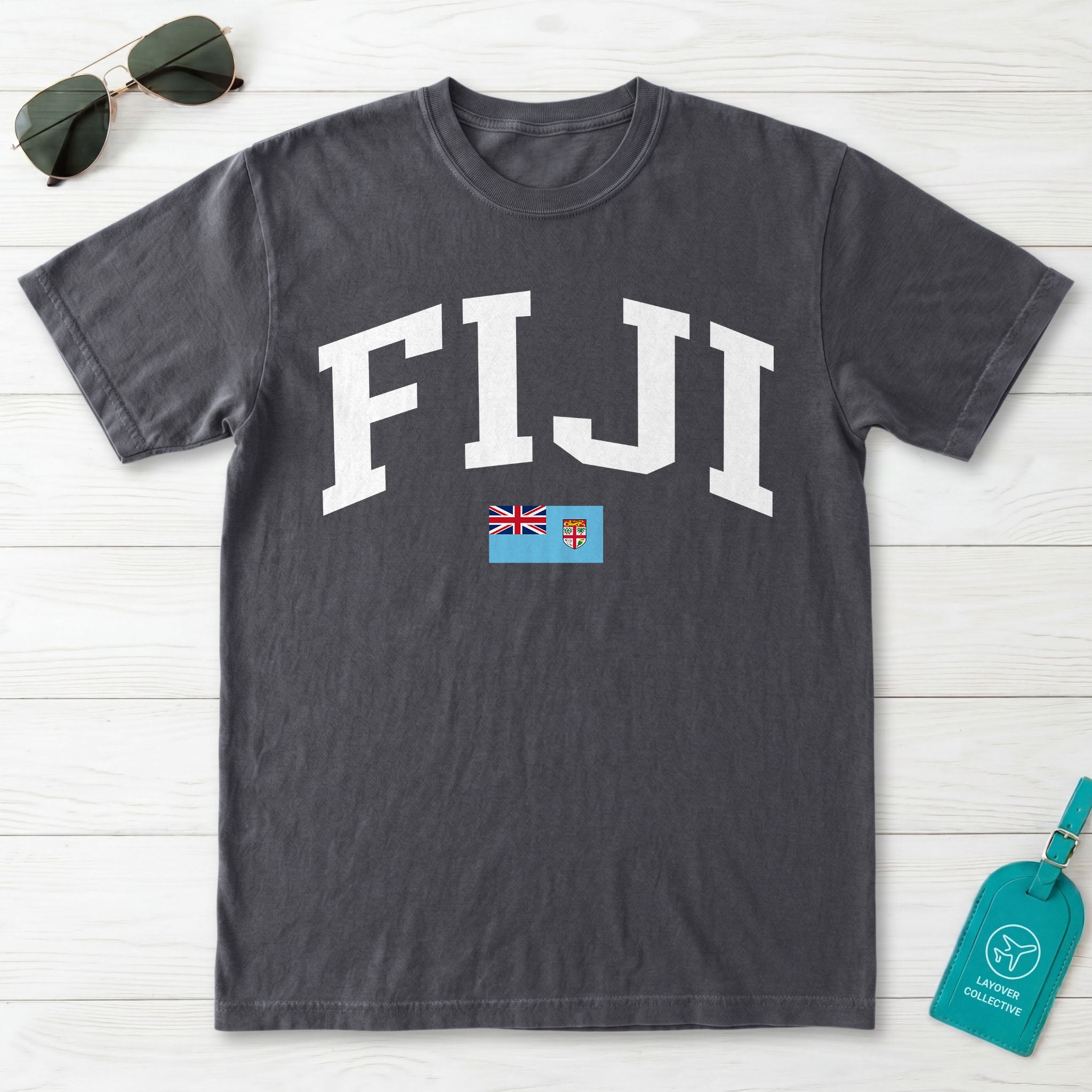 Fiji Collegiate Flag T-Shirt
