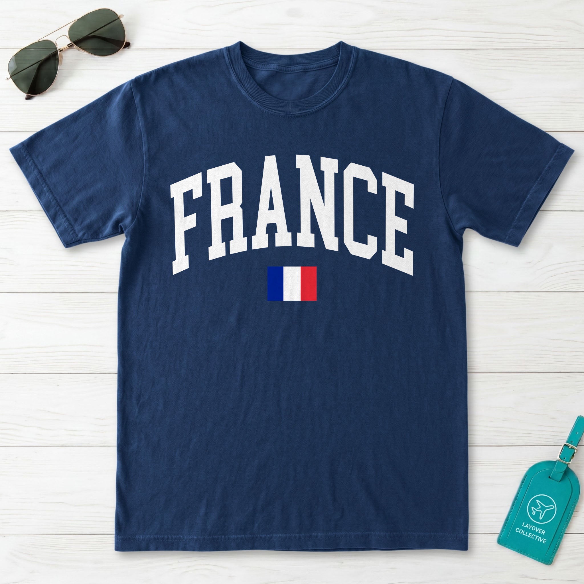 France Collegiate Flag T-Shirt