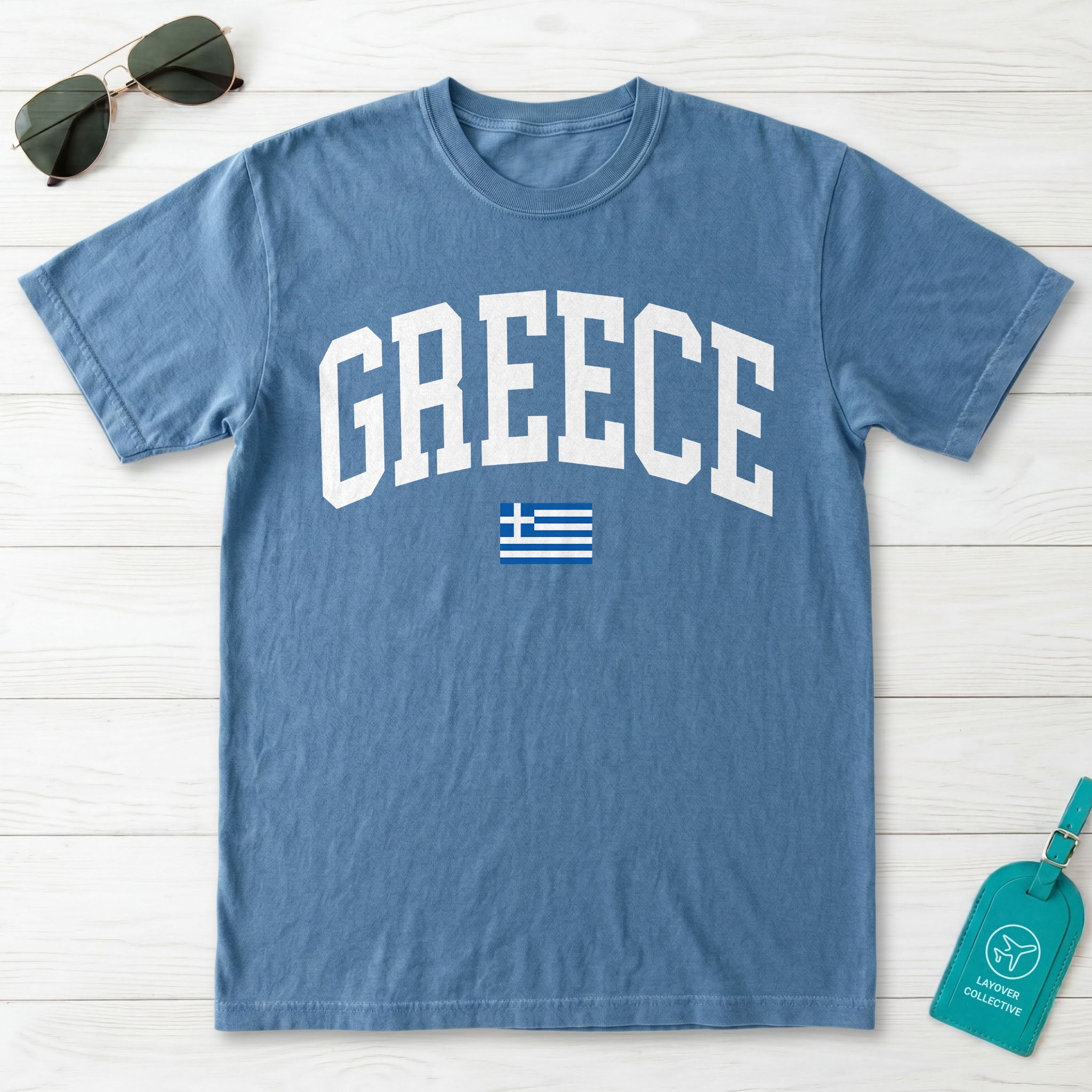 Greece Collegiate Flag T-Shirt