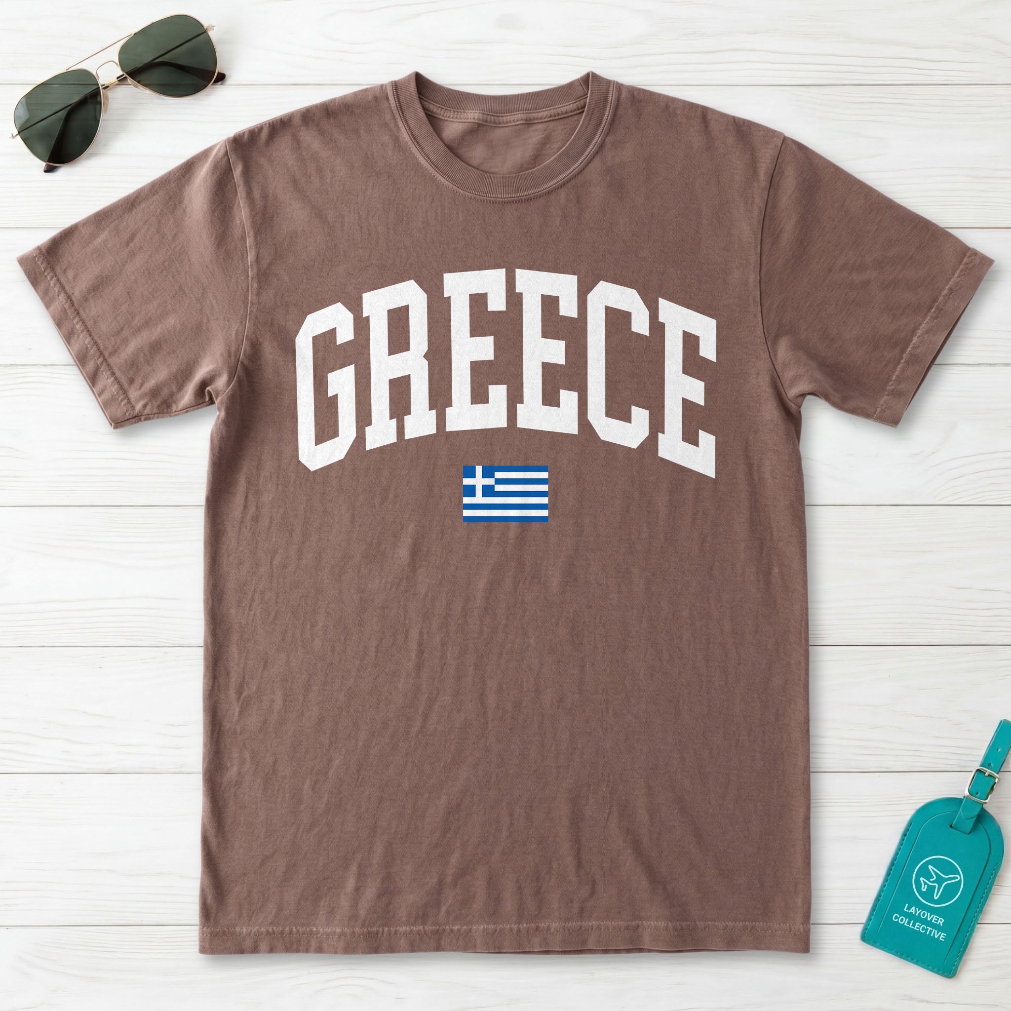 Greece Collegiate Flag T-Shirt