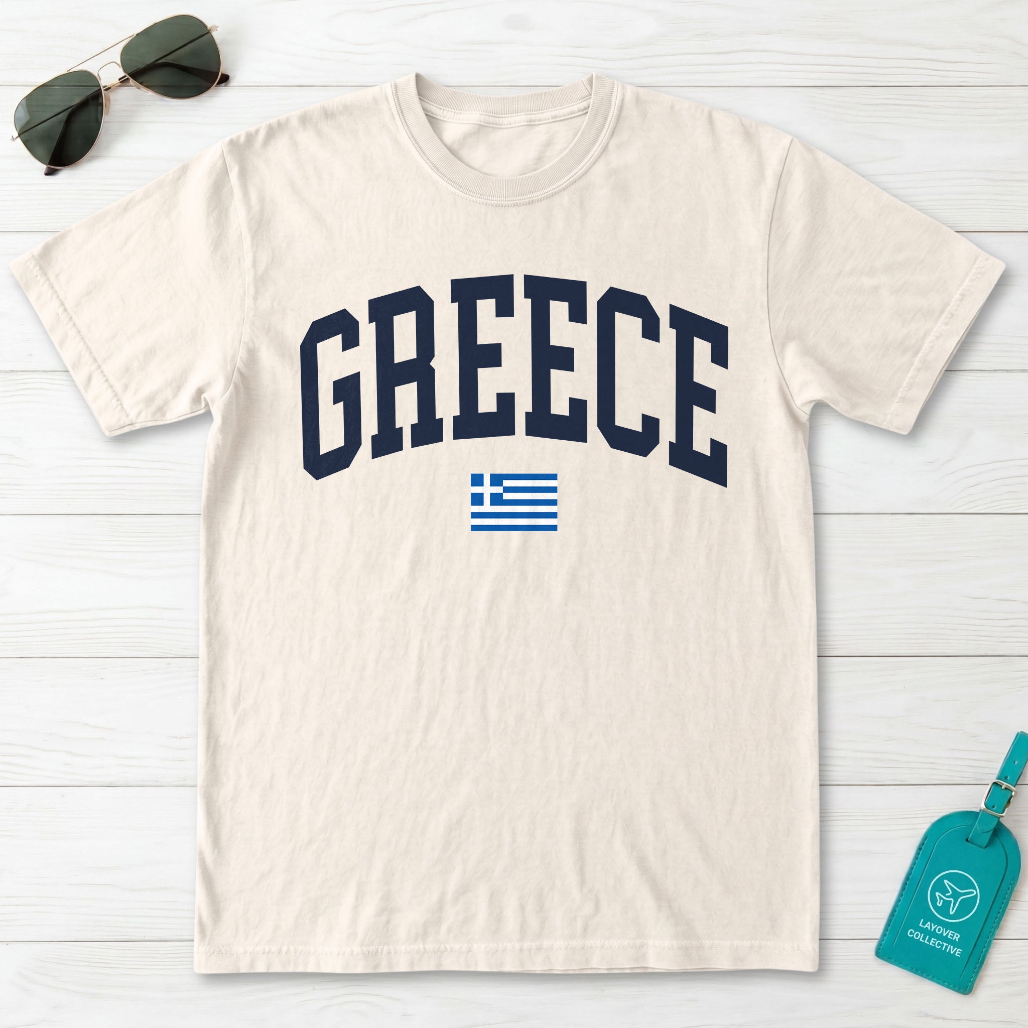 Greece Collegiate Flag T-Shirt