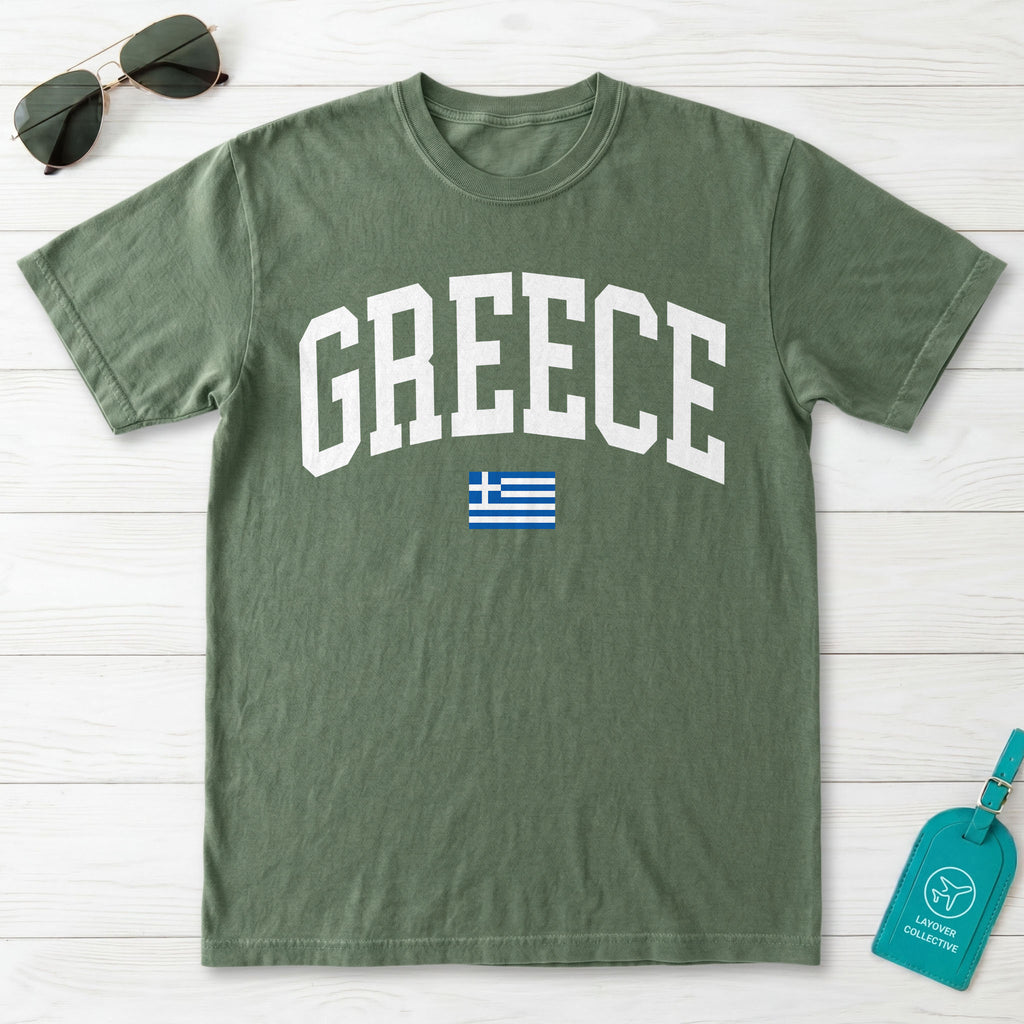 Greece Collegiate Flag T-Shirt