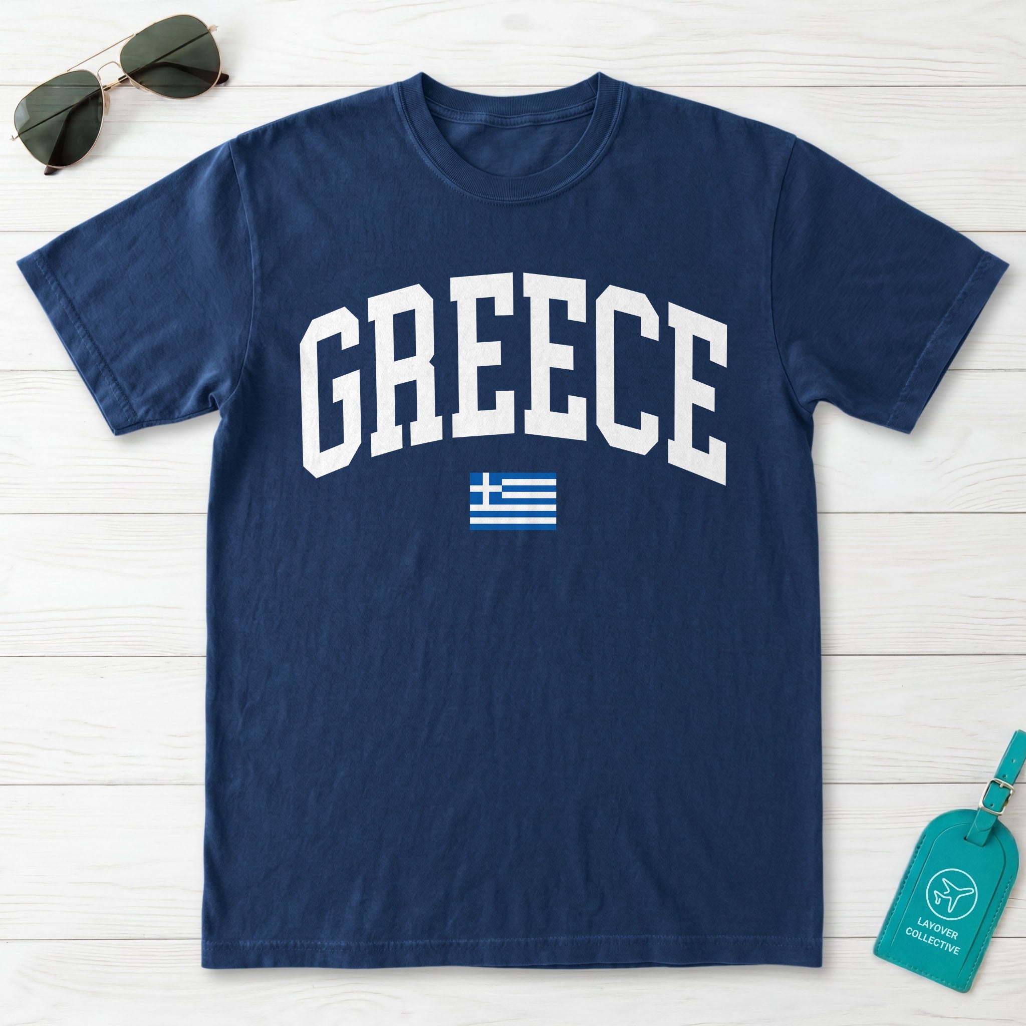 Greece Collegiate Flag T-Shirt