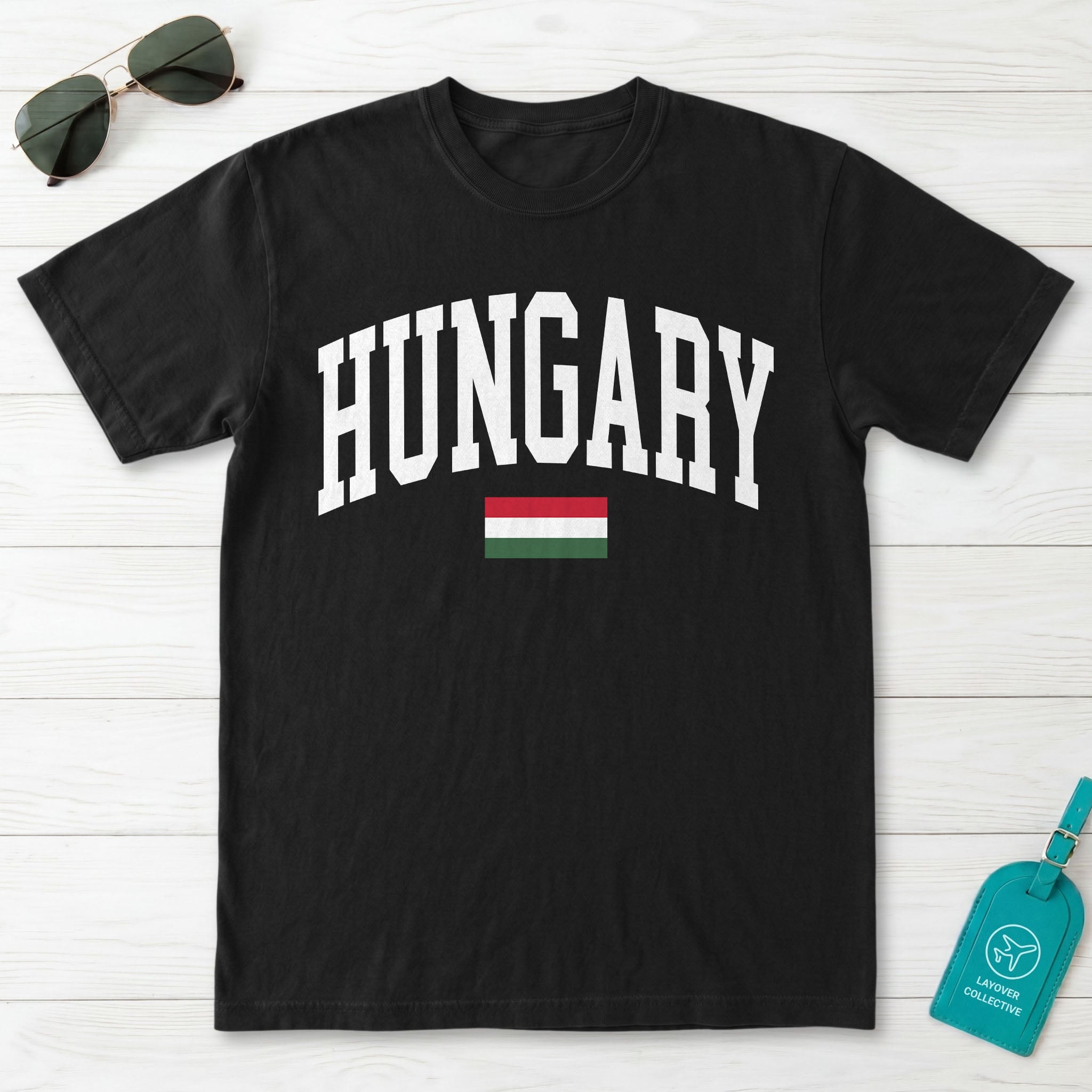 Hungary Collegiate Flag T-Shirt
