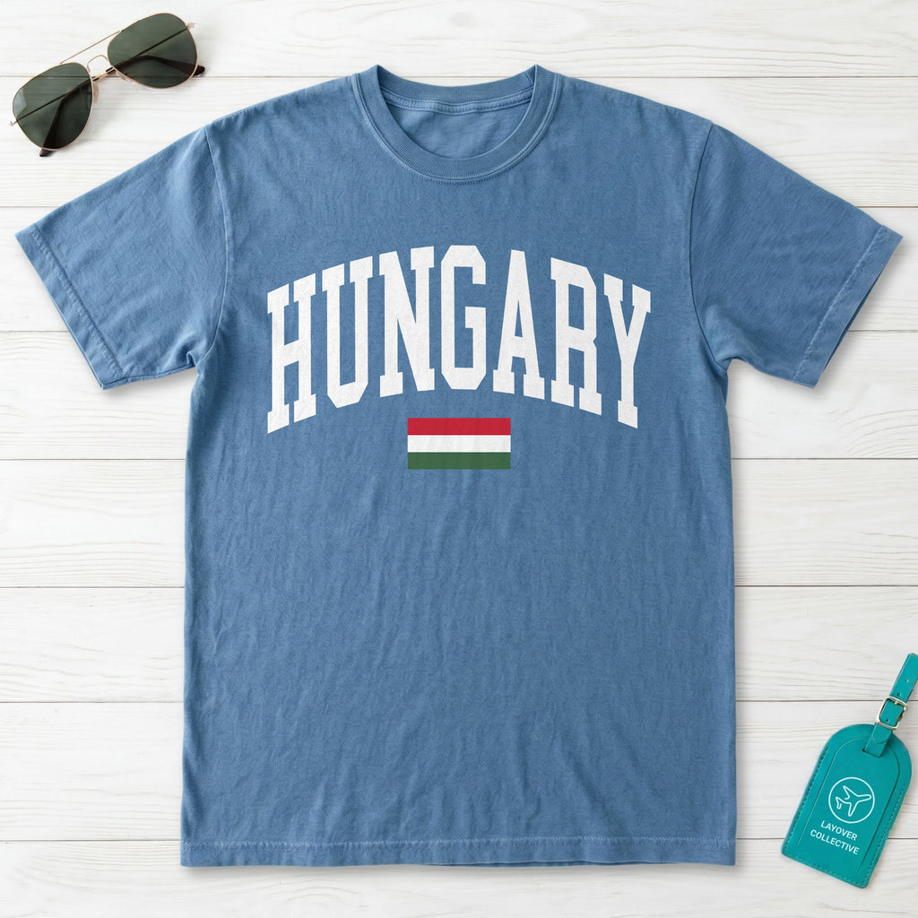 Hungary Collegiate Flag T-Shirt