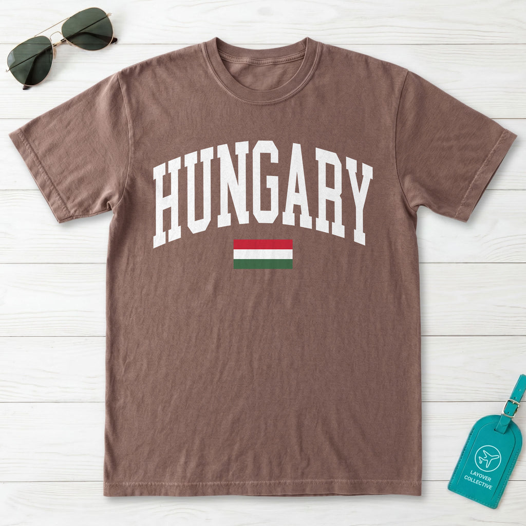 Hungary Collegiate Flag T-Shirt