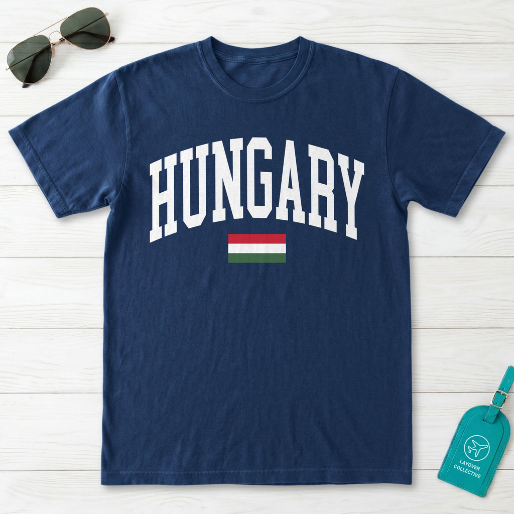 Hungary Collegiate Flag T-Shirt
