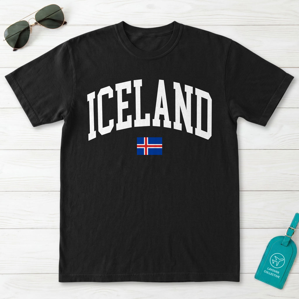 Iceland Collegiate Flag T-Shirt