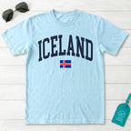 Iceland Collegiate Flag T-Shirt