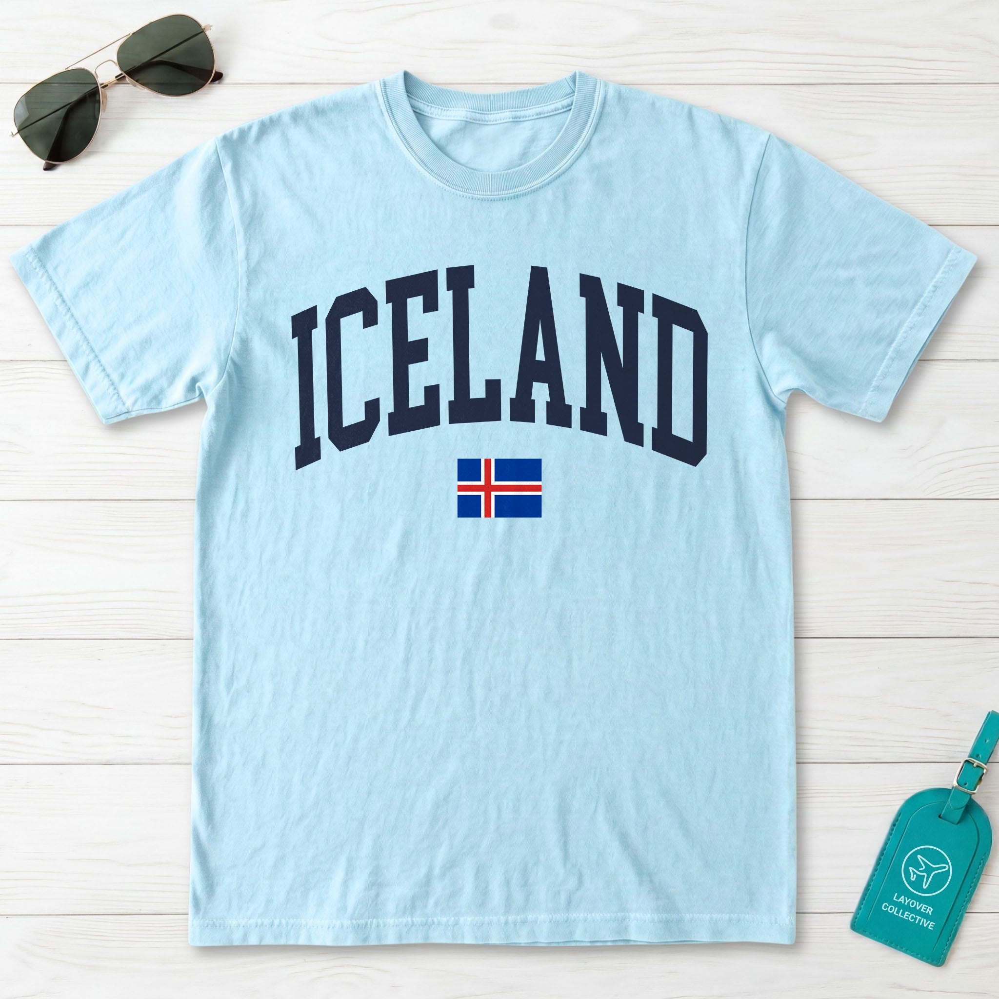 Iceland Collegiate Flag T-Shirt