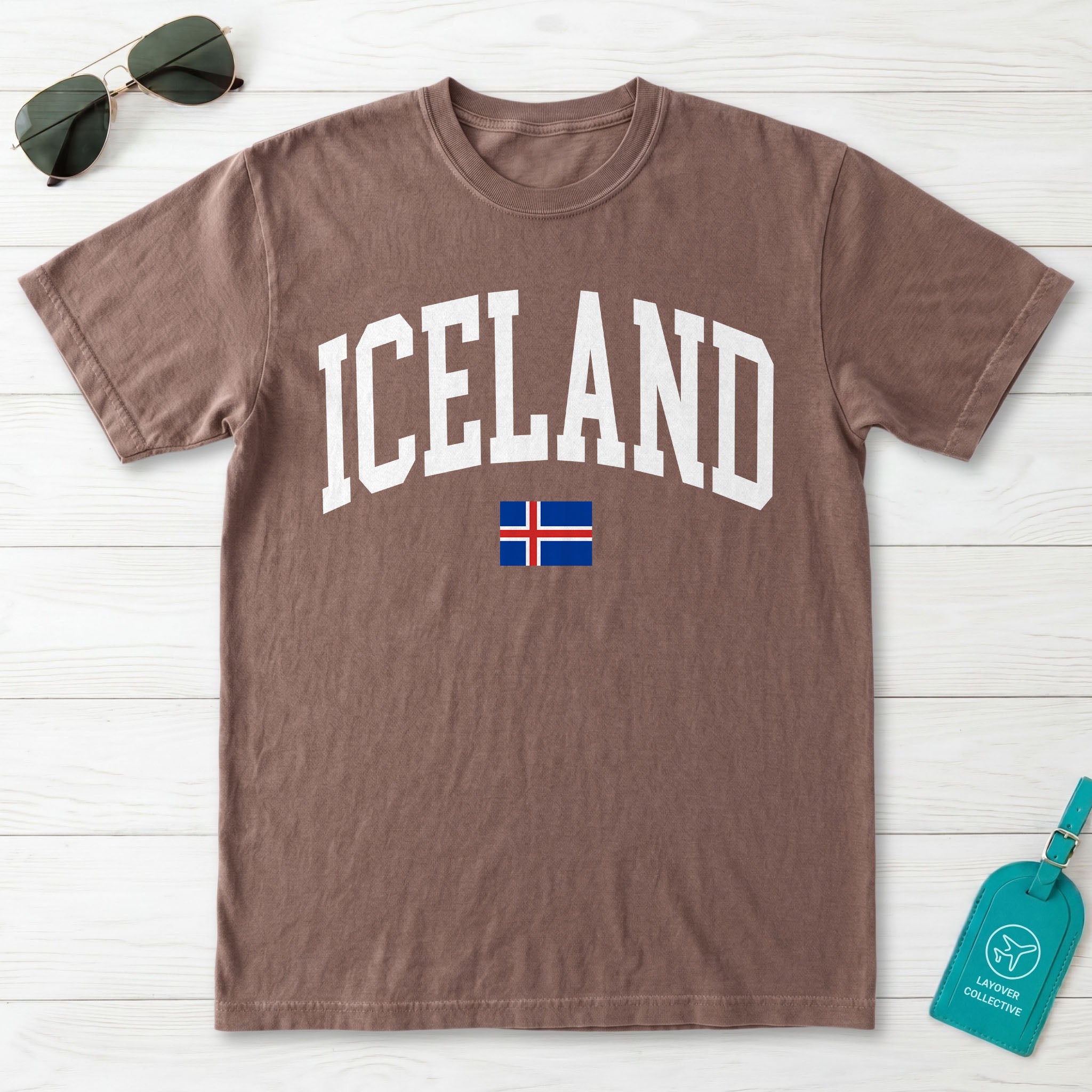 Iceland Collegiate Flag T-Shirt