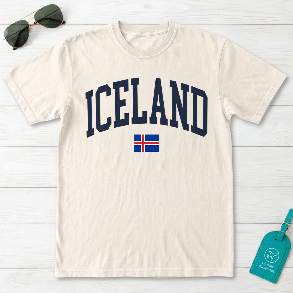 Iceland Collegiate Flag T-Shirt