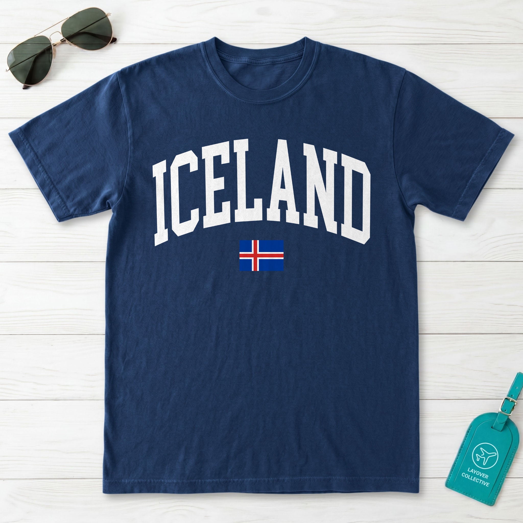 Iceland Collegiate Flag T-Shirt