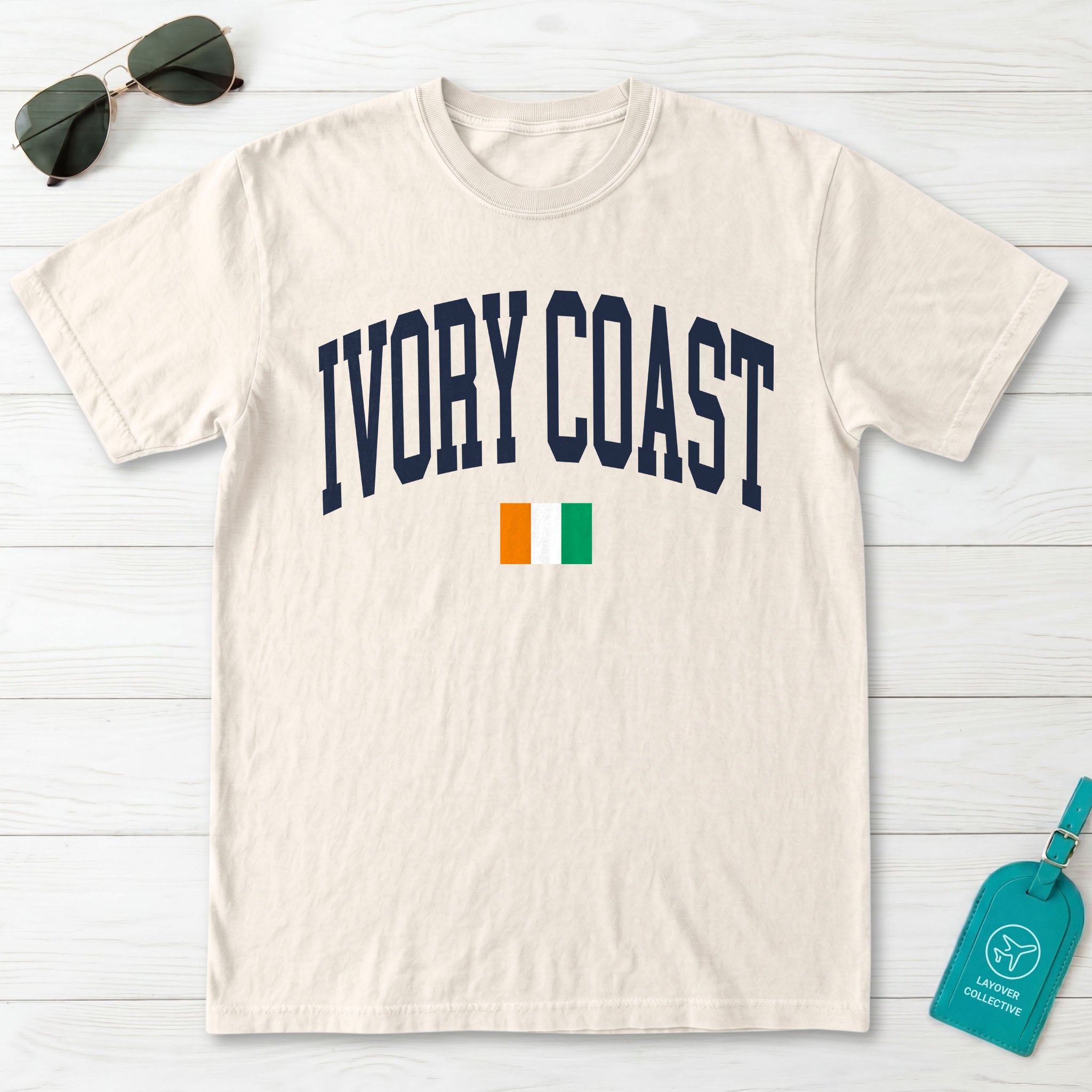 Côte d'Ivoire Collegiate Flag T-Shirt