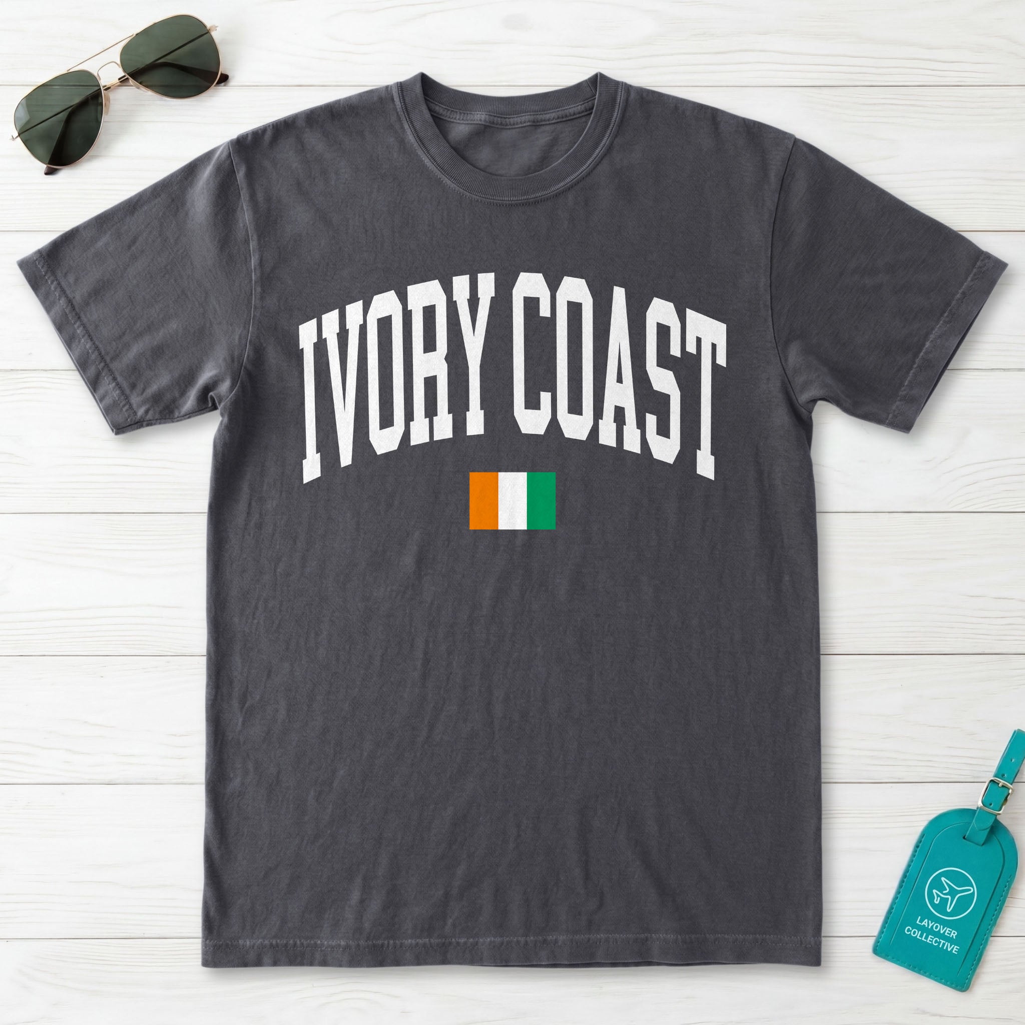 Côte d'Ivoire Collegiate Flag T-Shirt