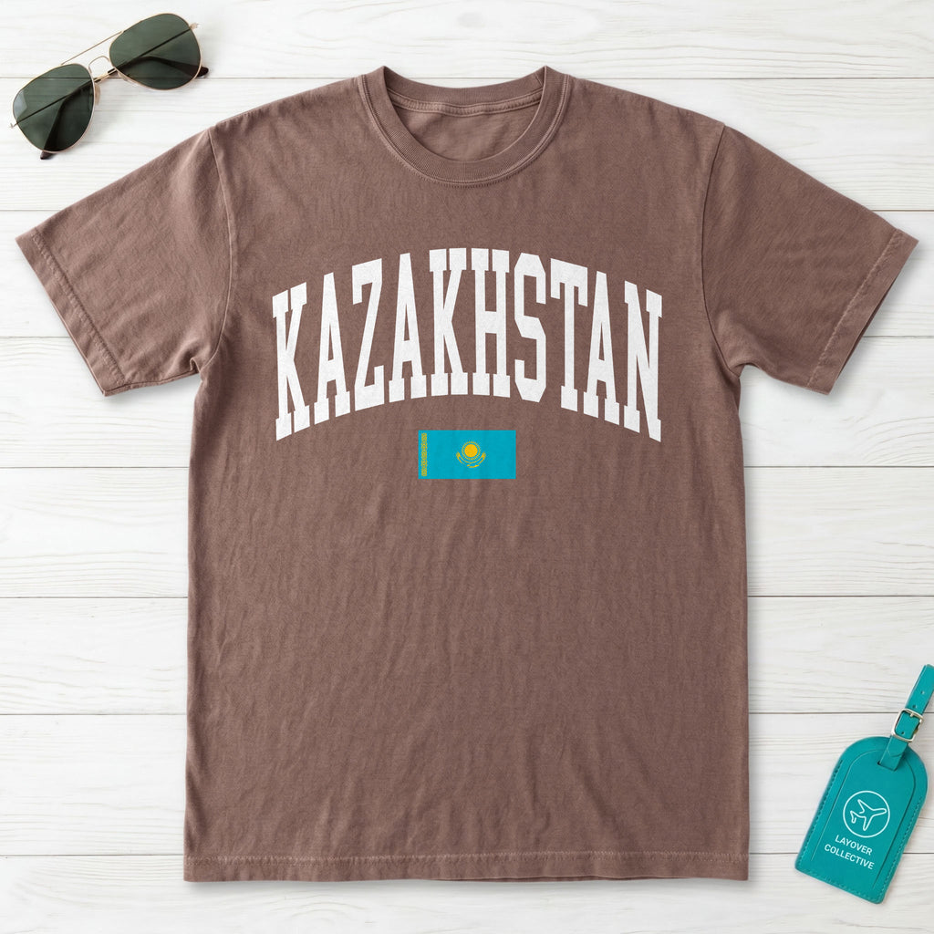 Kazakhstan Collegiate Flag T-Shirt