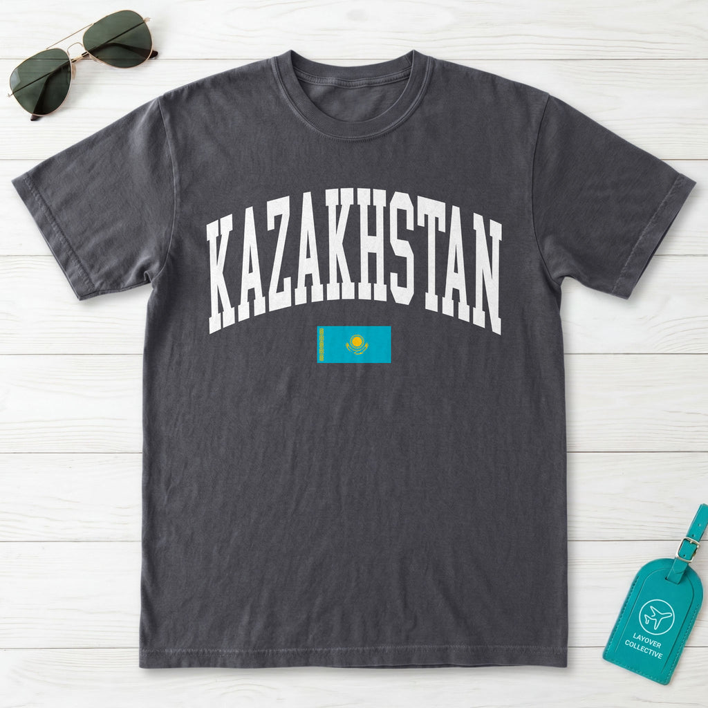 Kazakhstan Collegiate Flag T-Shirt