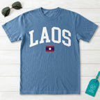 Laos Collegiate Flag T-Shirt