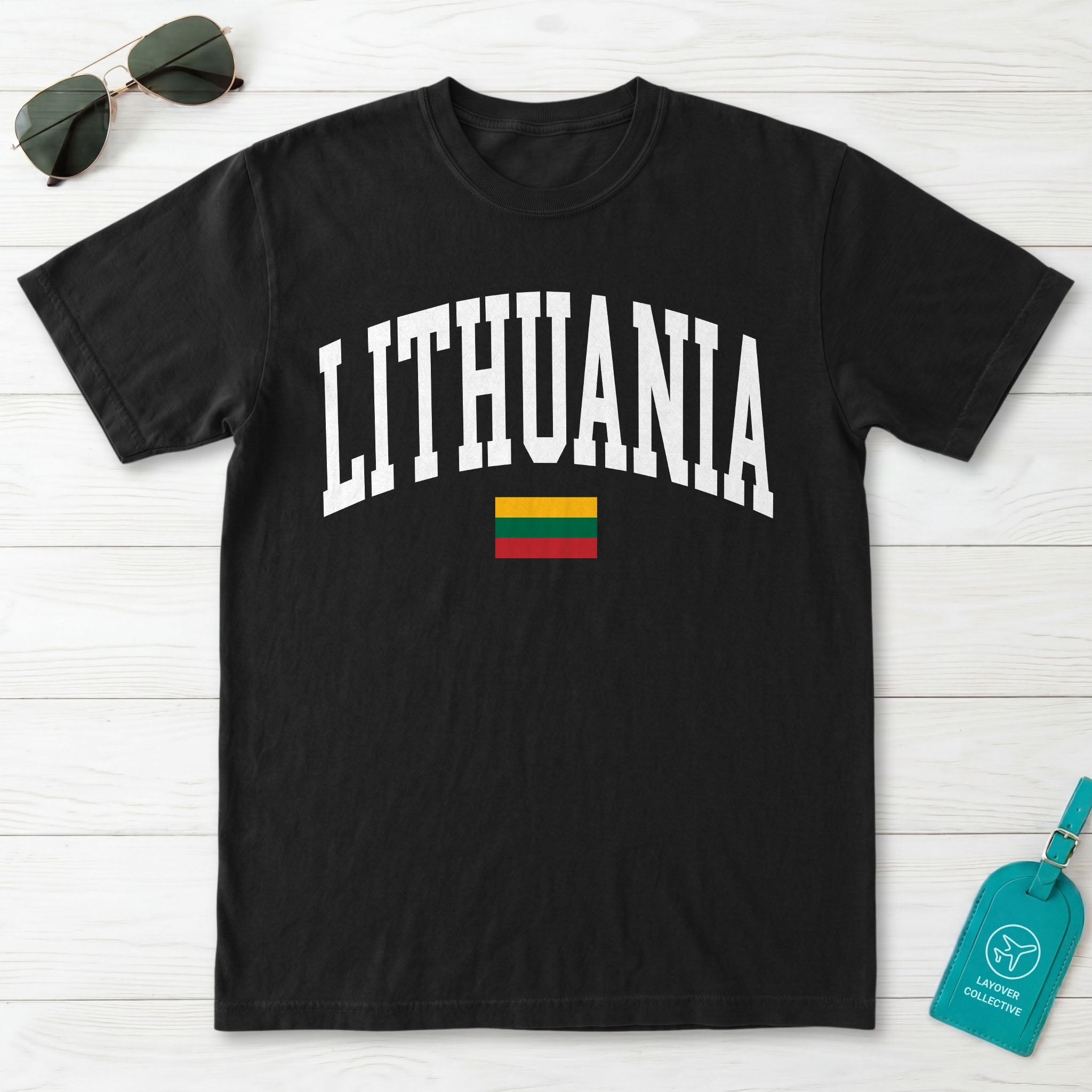 Lithuania Collegiate Flag T-Shirt
