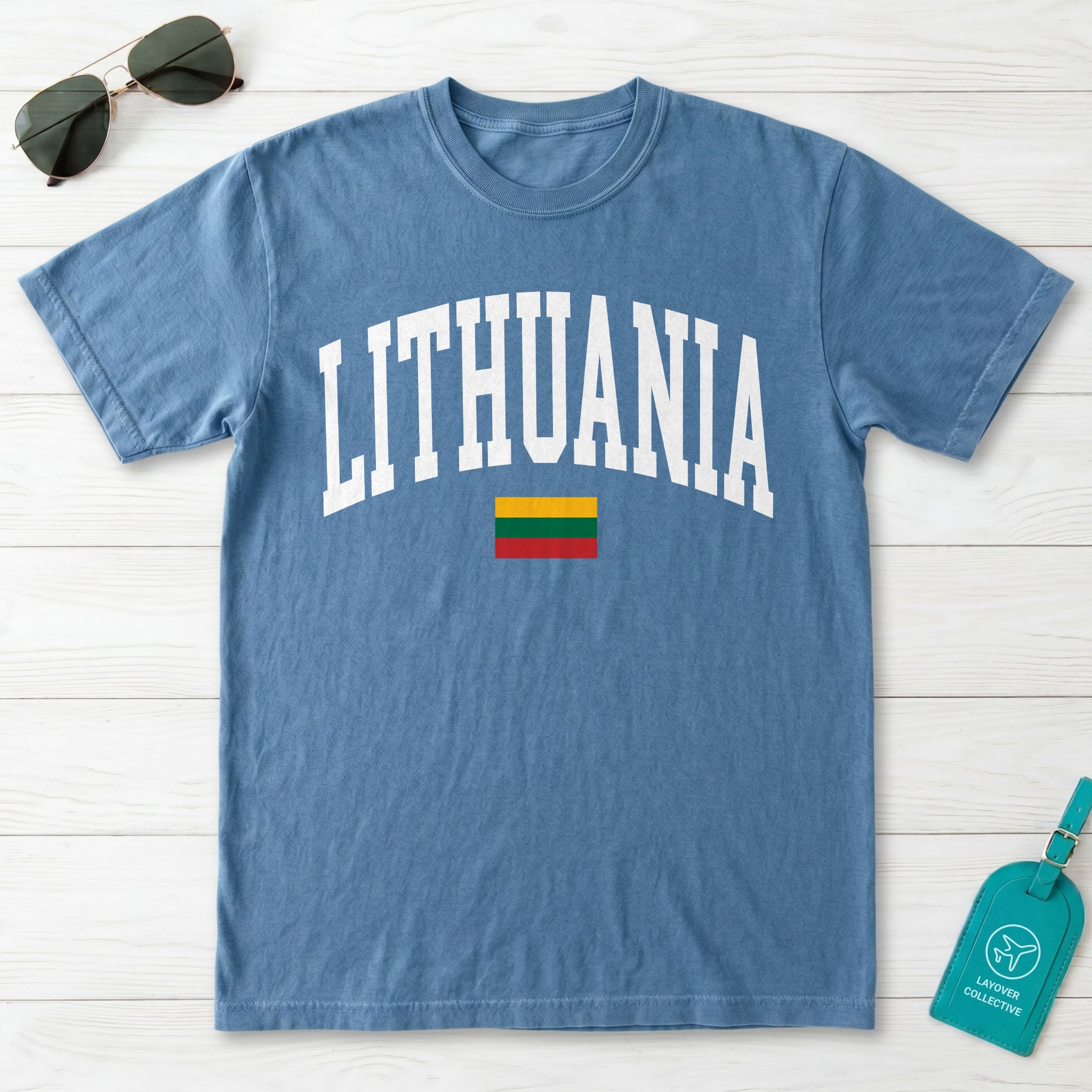 Lithuania Collegiate Flag T-Shirt