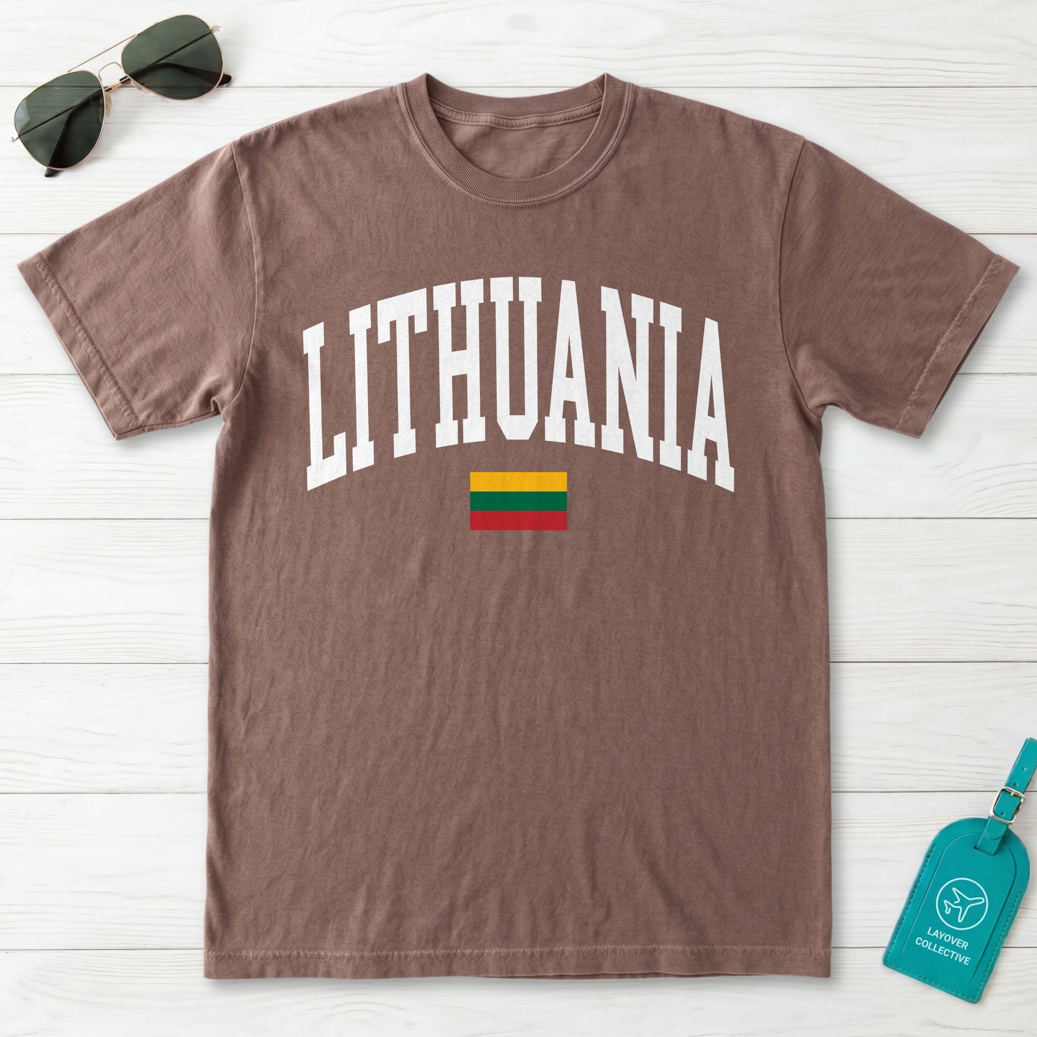 Lithuania Collegiate Flag T-Shirt