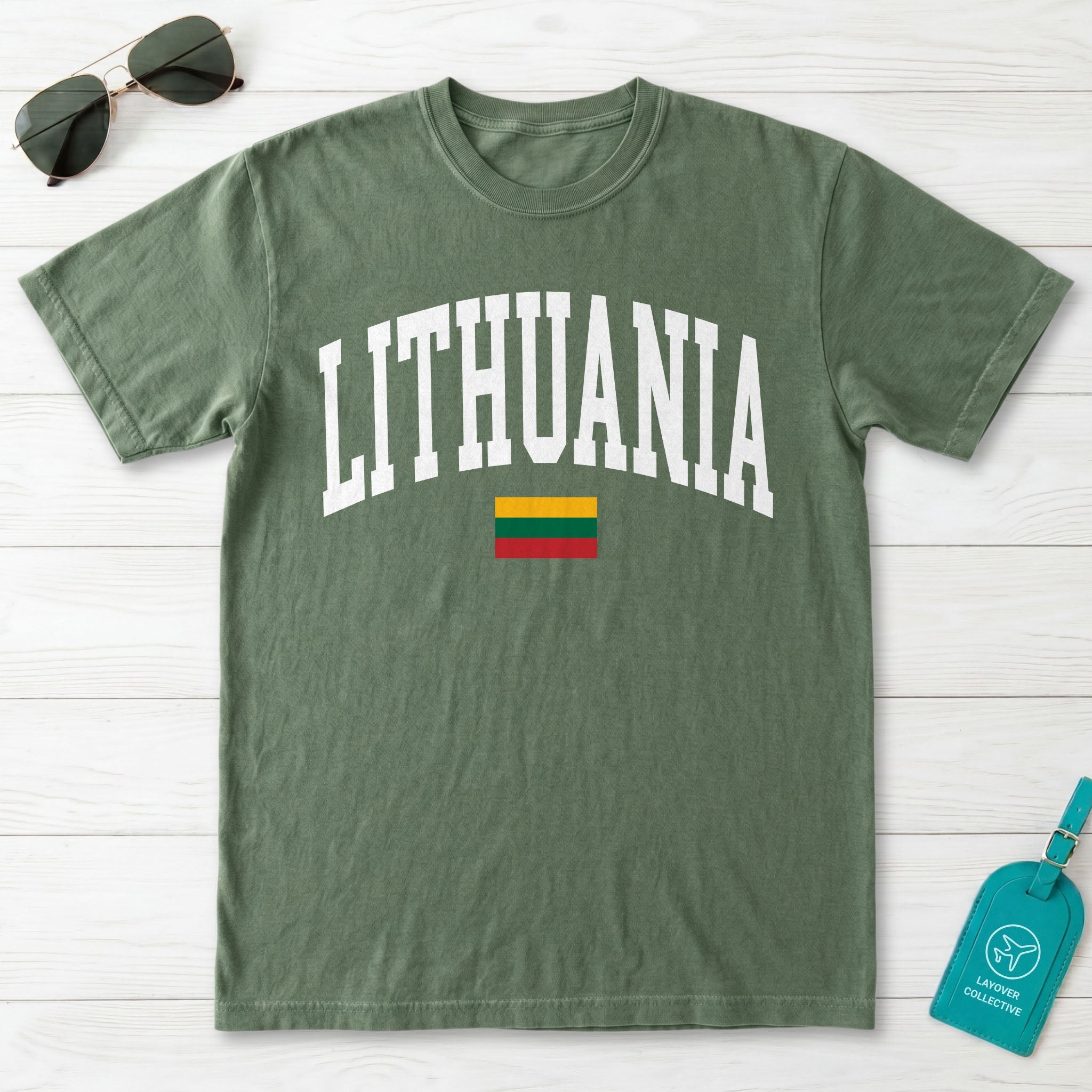 Lithuania Collegiate Flag T-Shirt