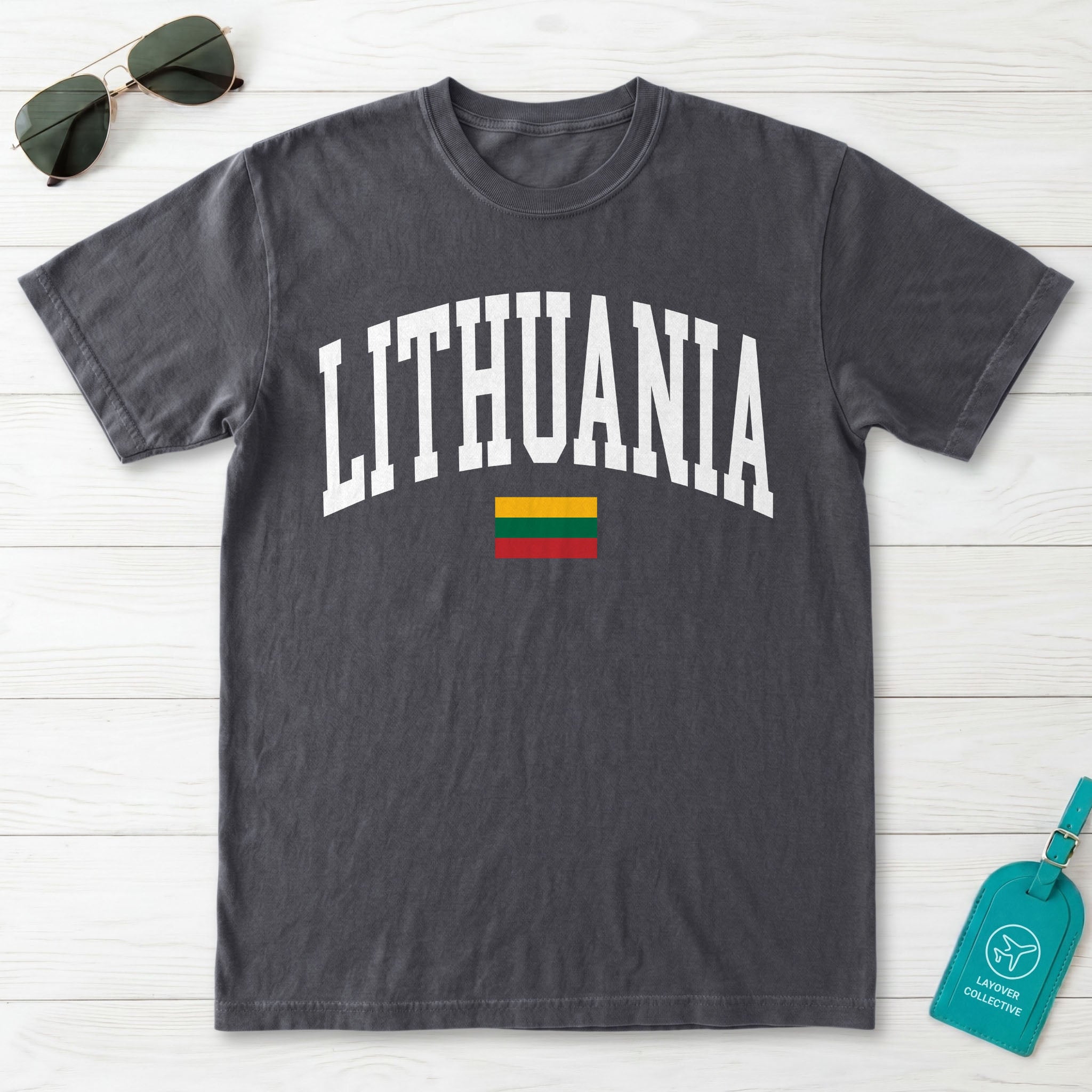 Lithuania Collegiate Flag T-Shirt