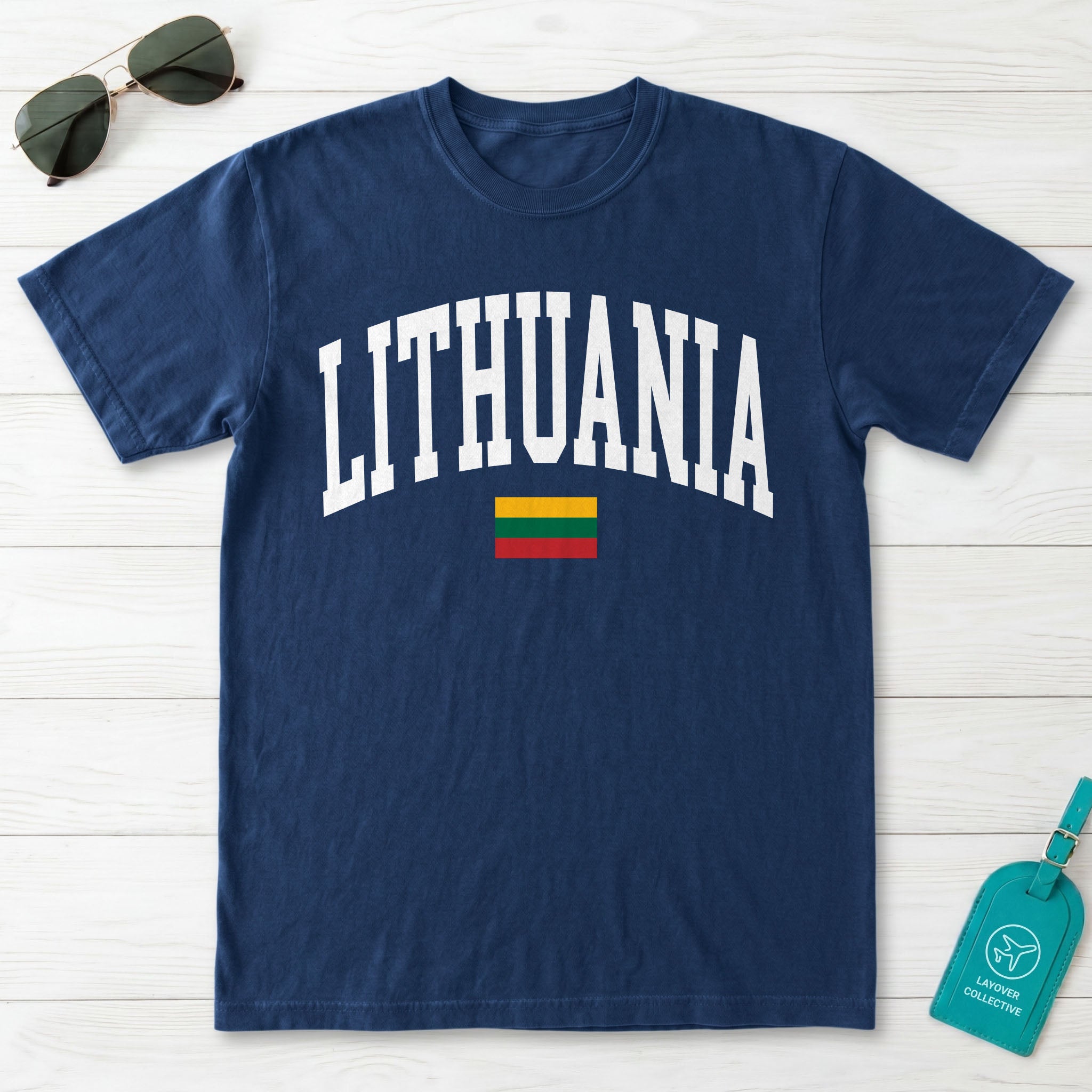 Lithuania Collegiate Flag T-Shirt