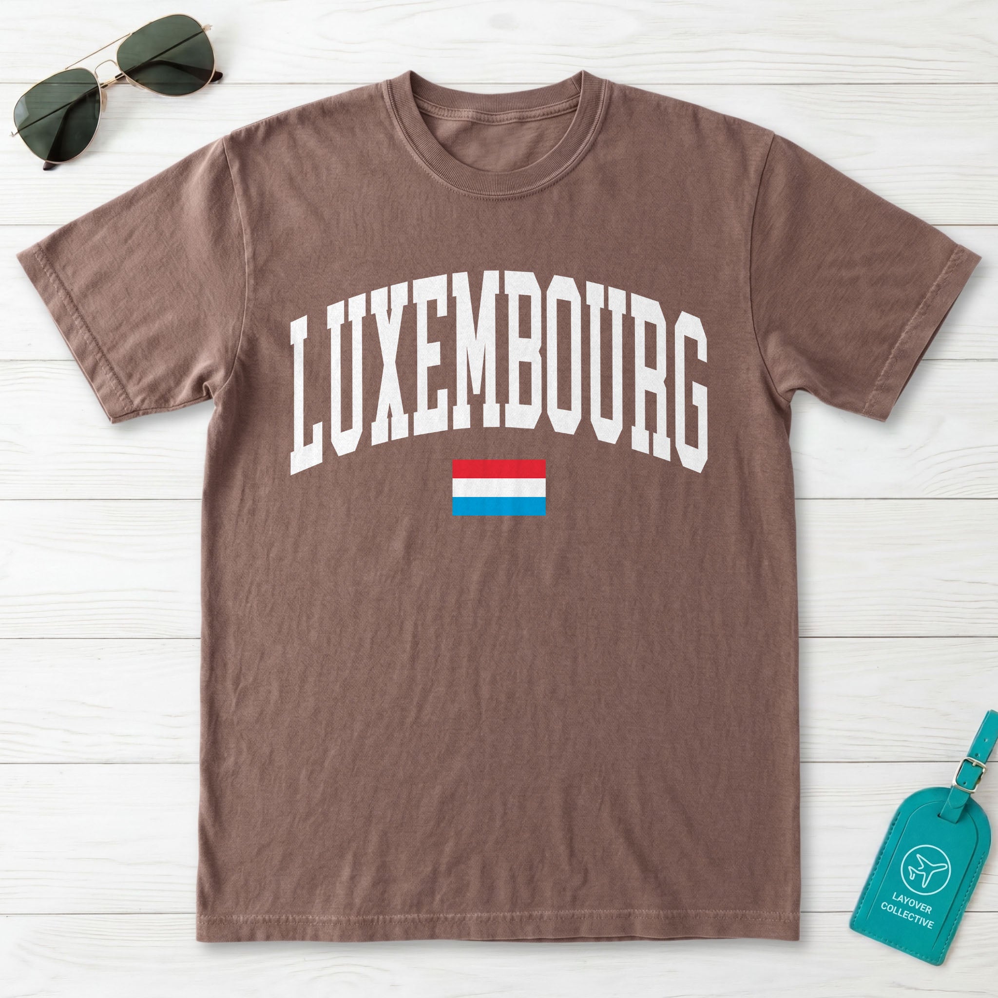 Luxembourg Collegiate Flag T-Shirt