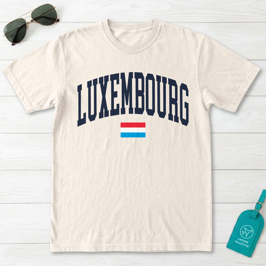 Luxembourg Collegiate Flag T-Shirt