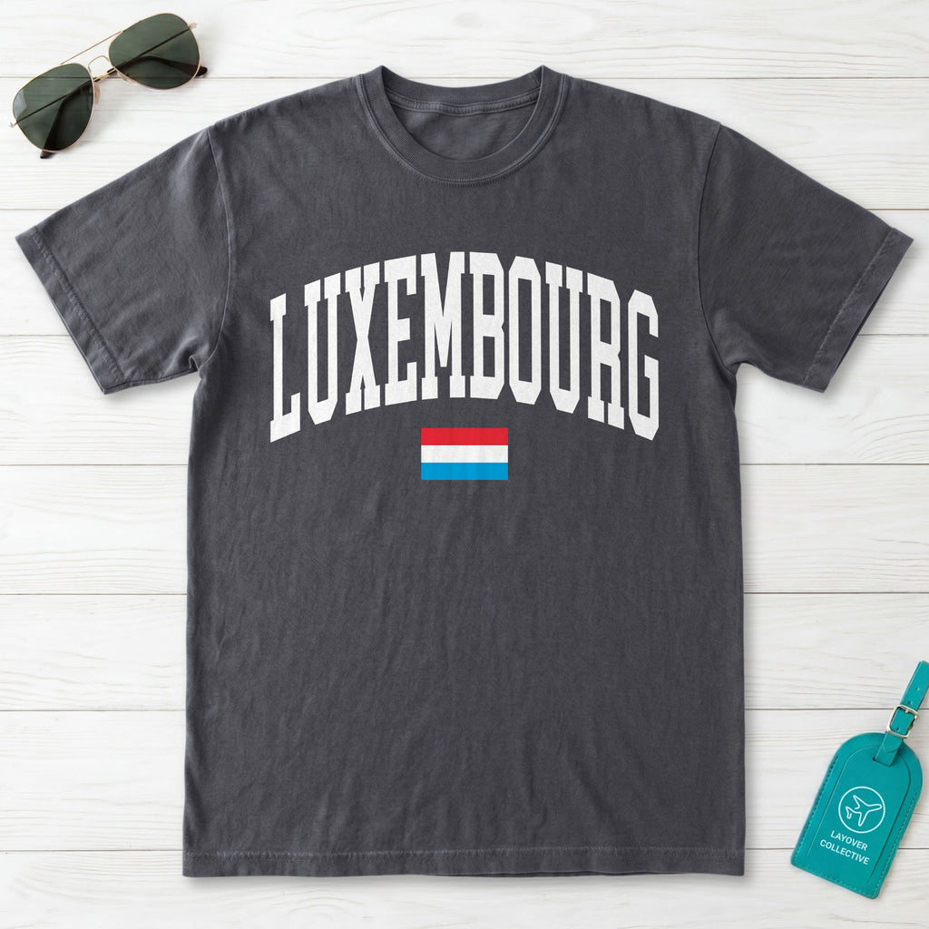 Luxembourg Collegiate Flag T-Shirt