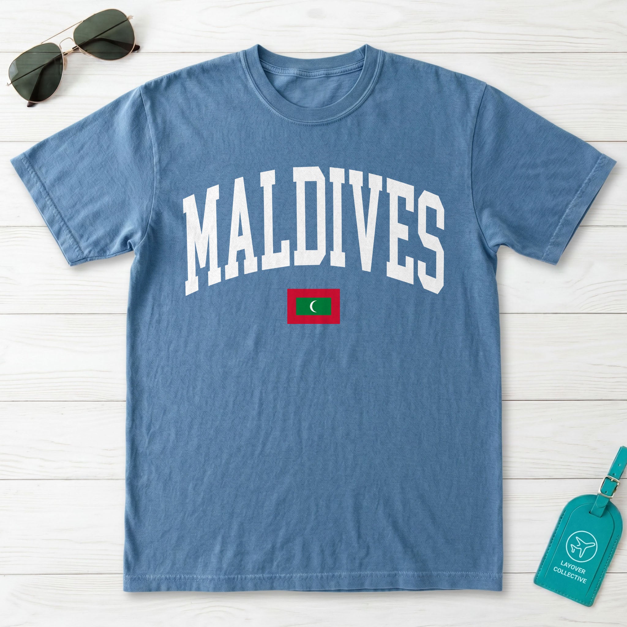 Maldives Collegiate Flag T-Shirt