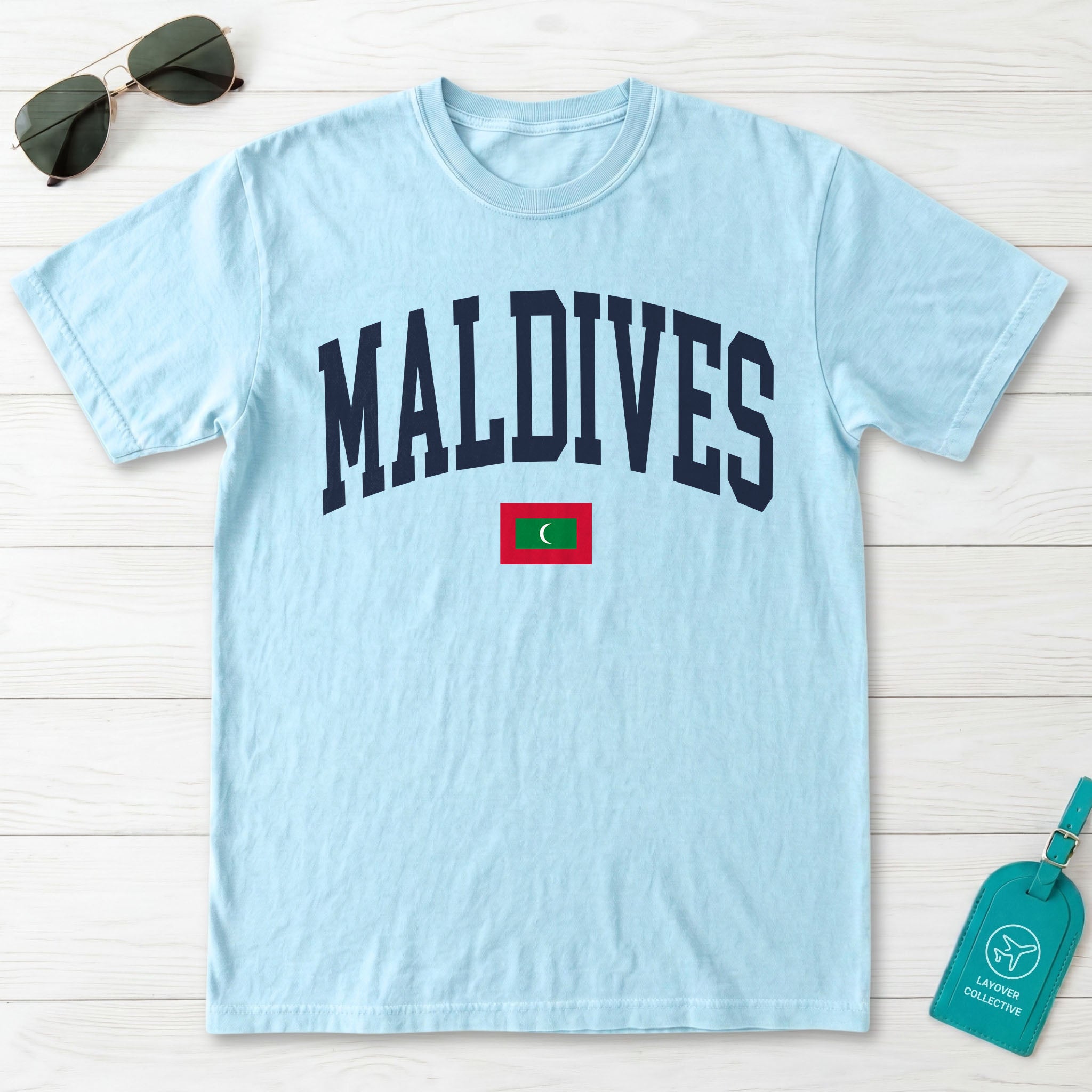 Maldives Collegiate Flag T-Shirt