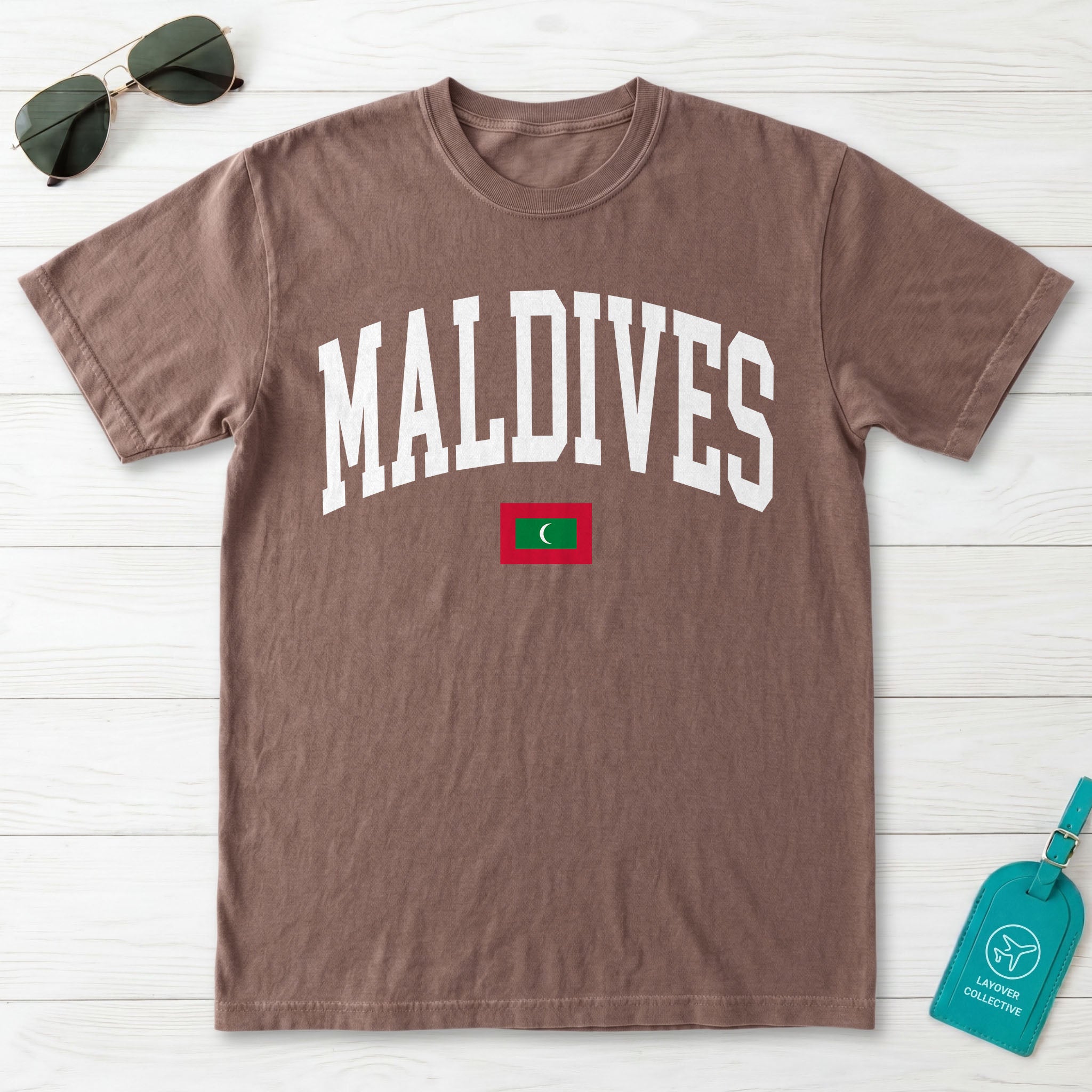 Maldives Collegiate Flag T-Shirt