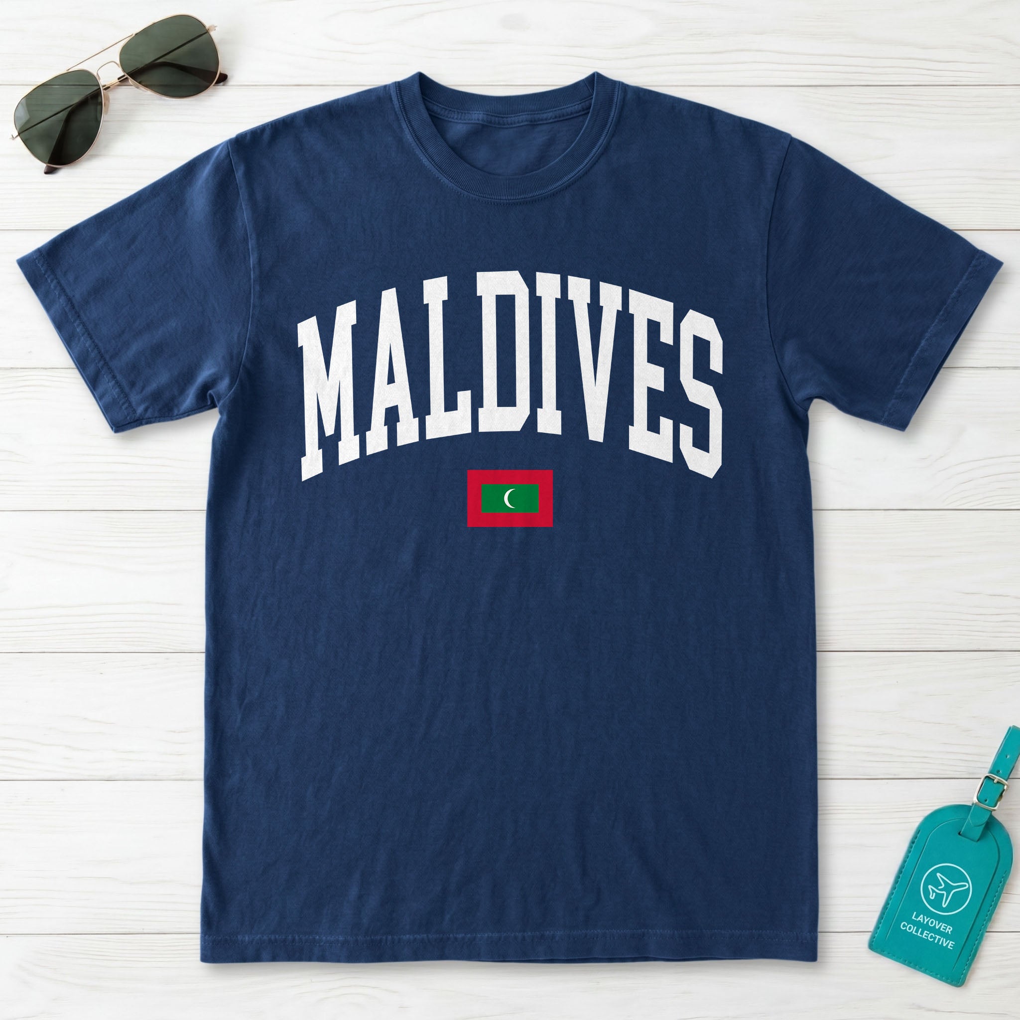 Maldives Collegiate Flag T-Shirt