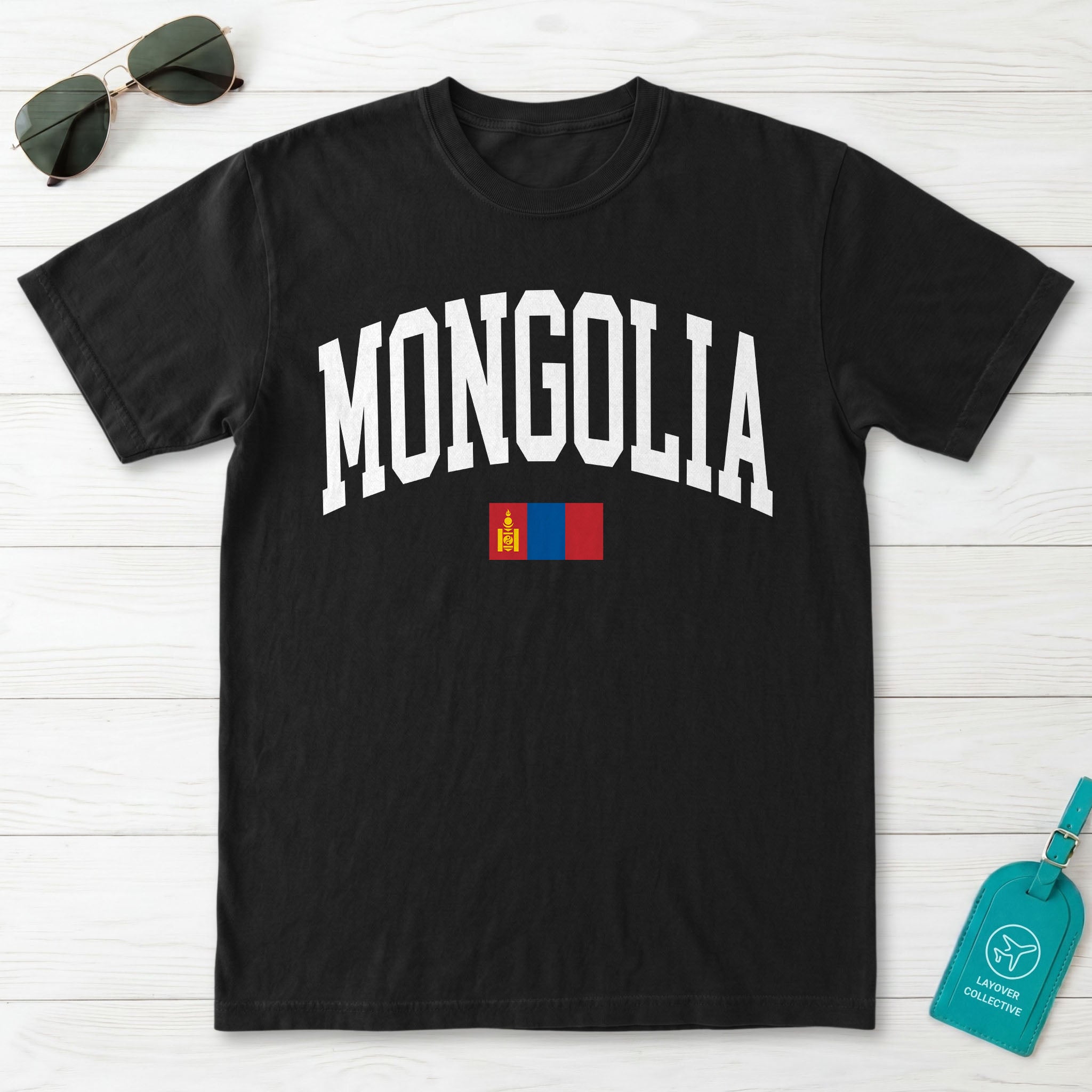 Mongolia Collegiate Flag T-Shirt