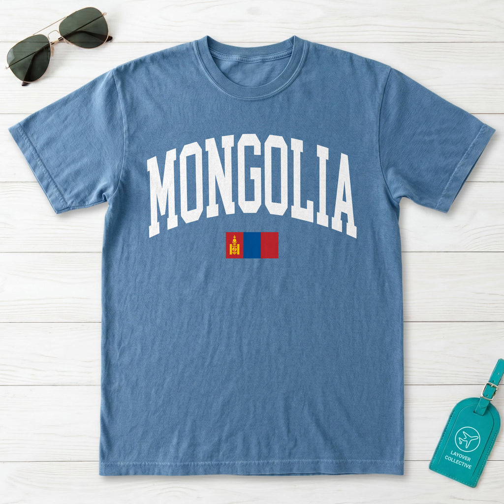 Mongolia Collegiate Flag T-Shirt