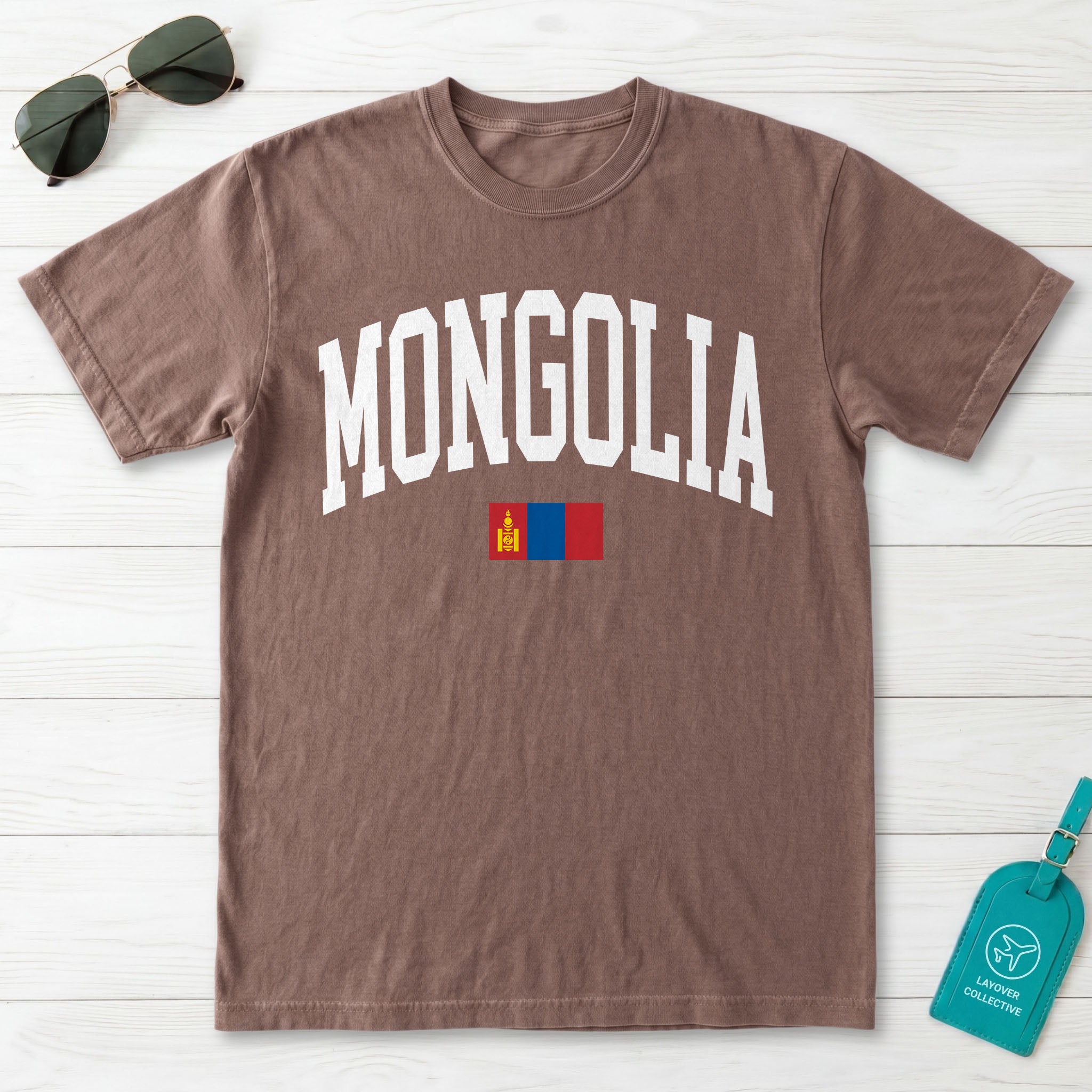 Mongolia Collegiate Flag T-Shirt