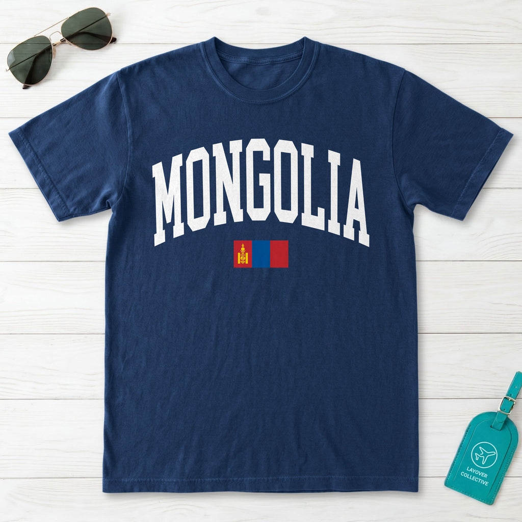 Mongolia Collegiate Flag T-Shirt