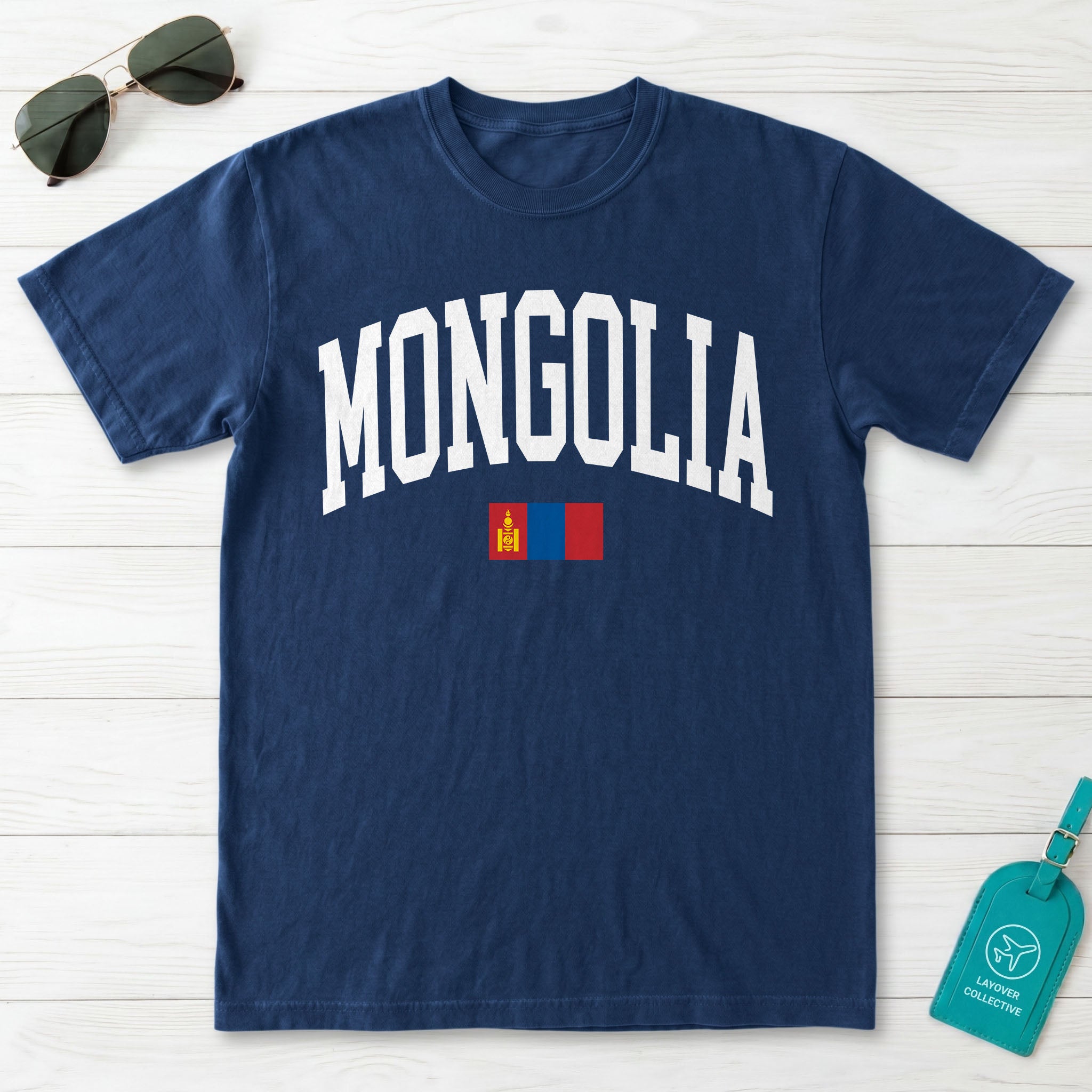 Mongolia Collegiate Flag T-Shirt