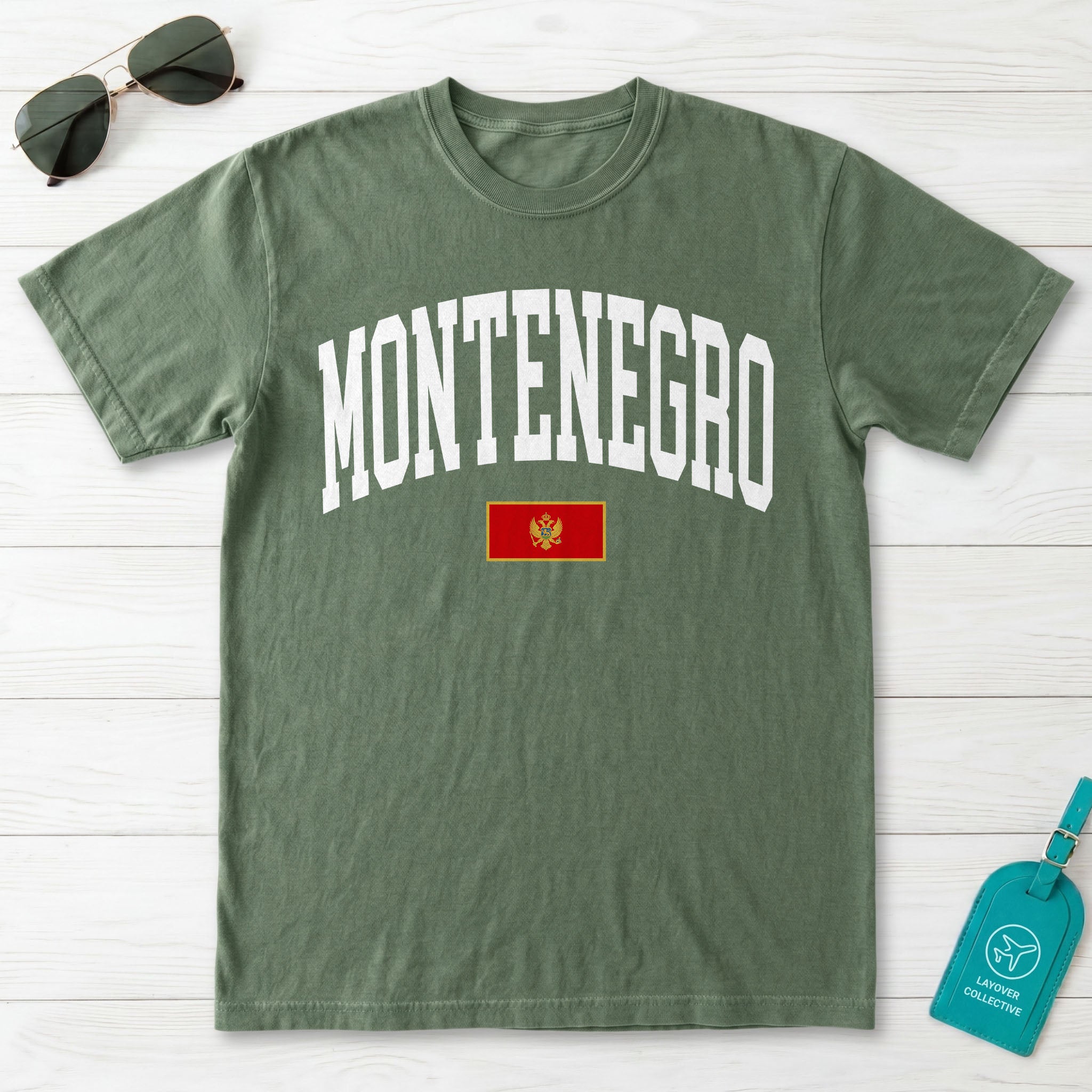Montenegro Collegiate Flag T-Shirt