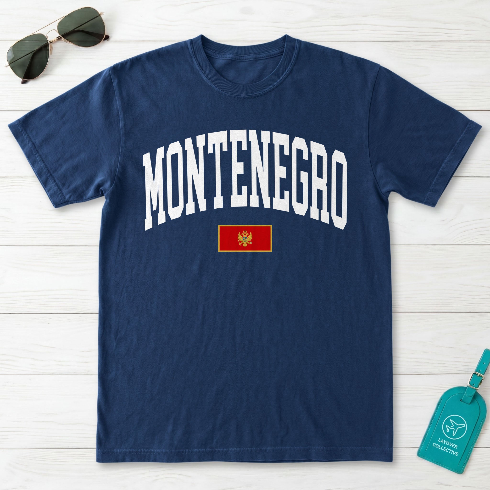 Montenegro Collegiate Flag T-Shirt
