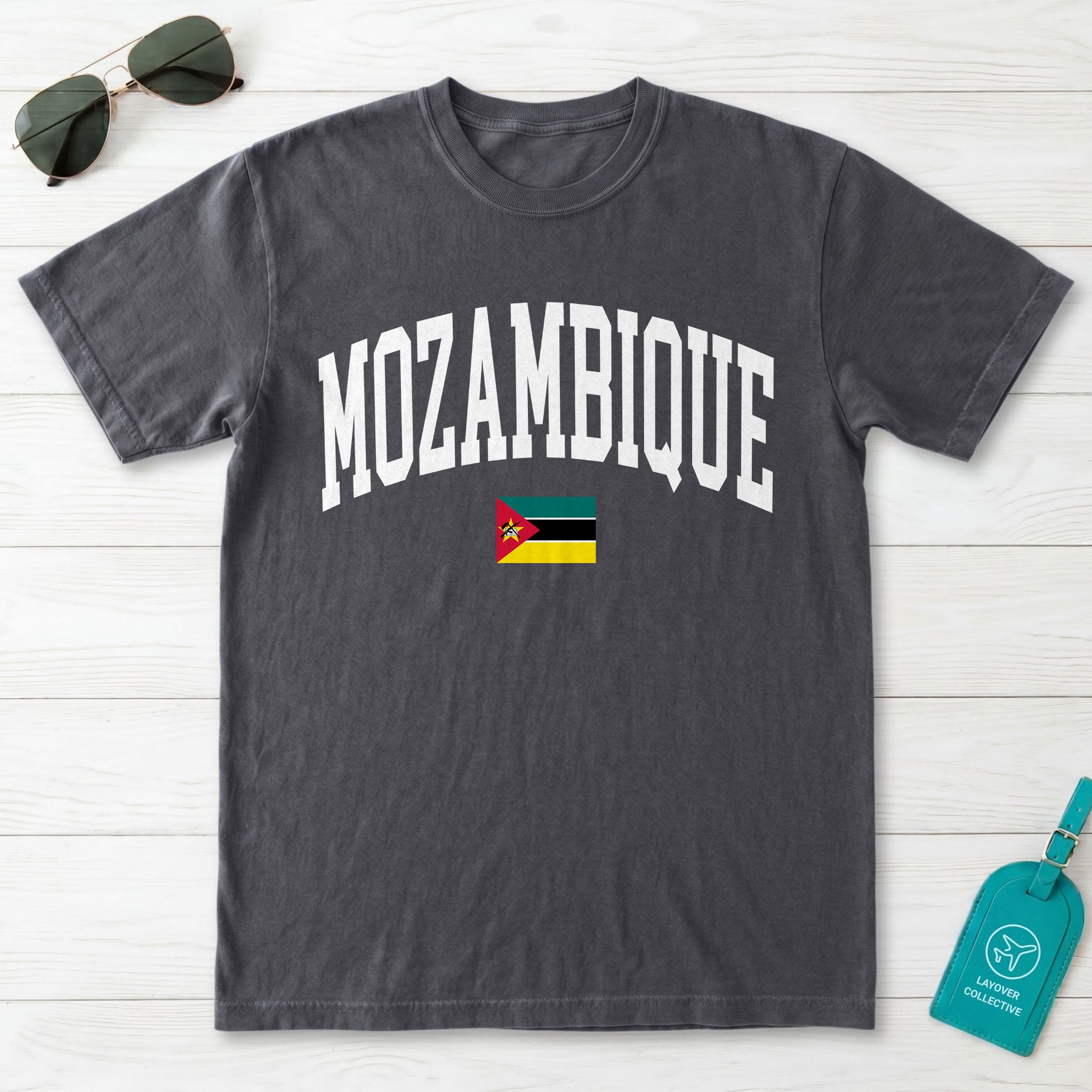 Mozambique Collegiate Flag T-Shirt